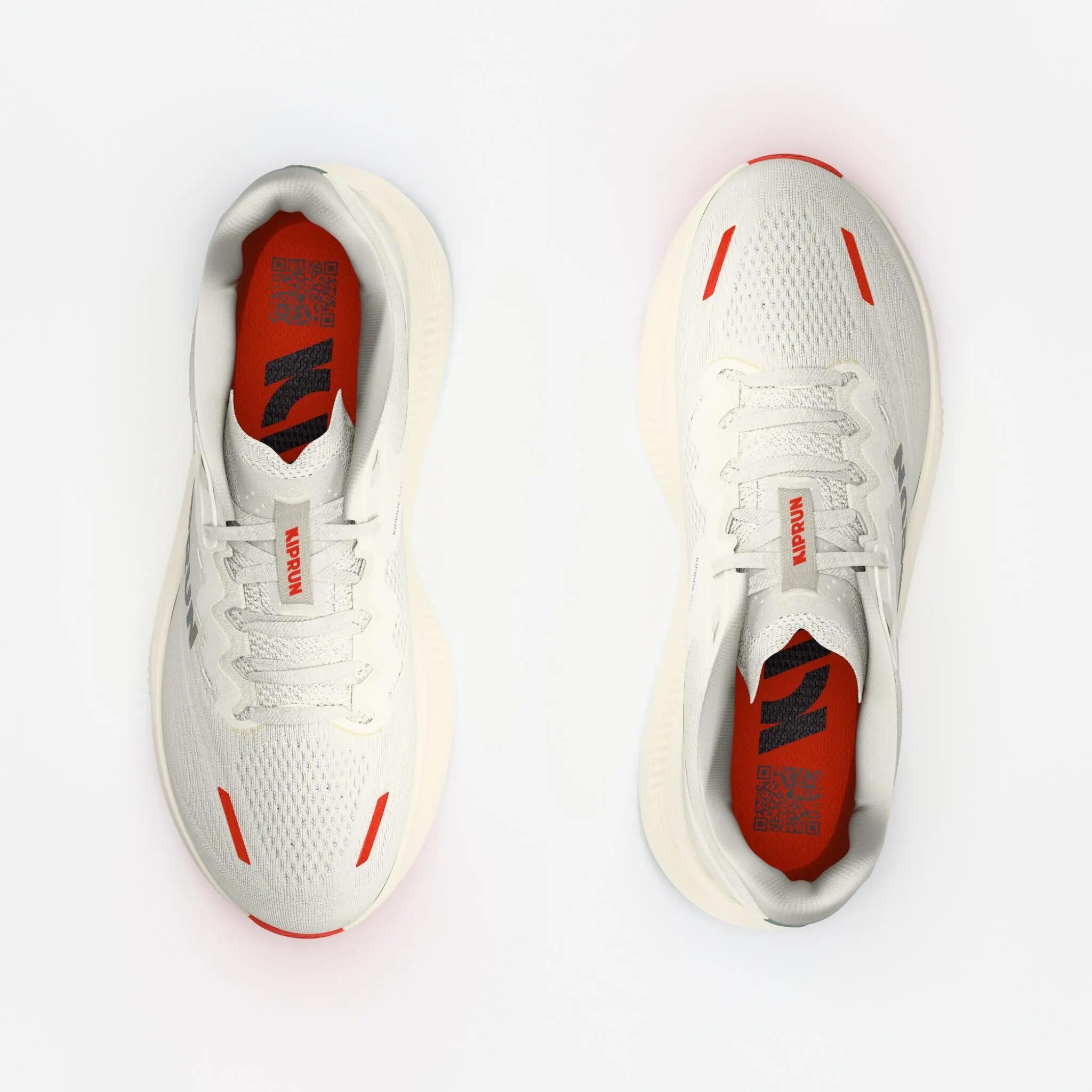 Sabatilles de running home Kiprun Kipride Max blanc taronja 8/10