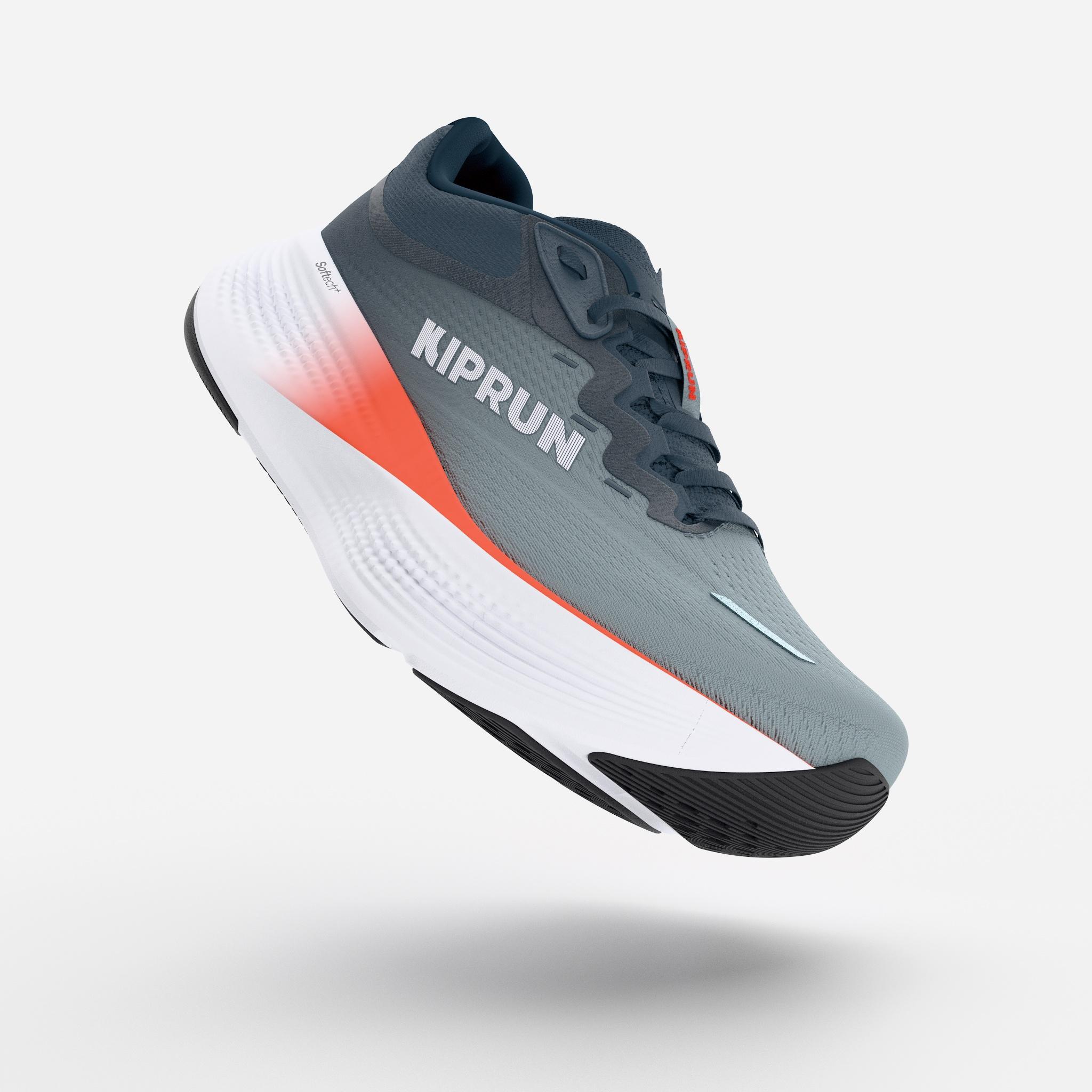 Chaussures de running route homme, Kiprun Kipride Max bleu et orange 2/7
