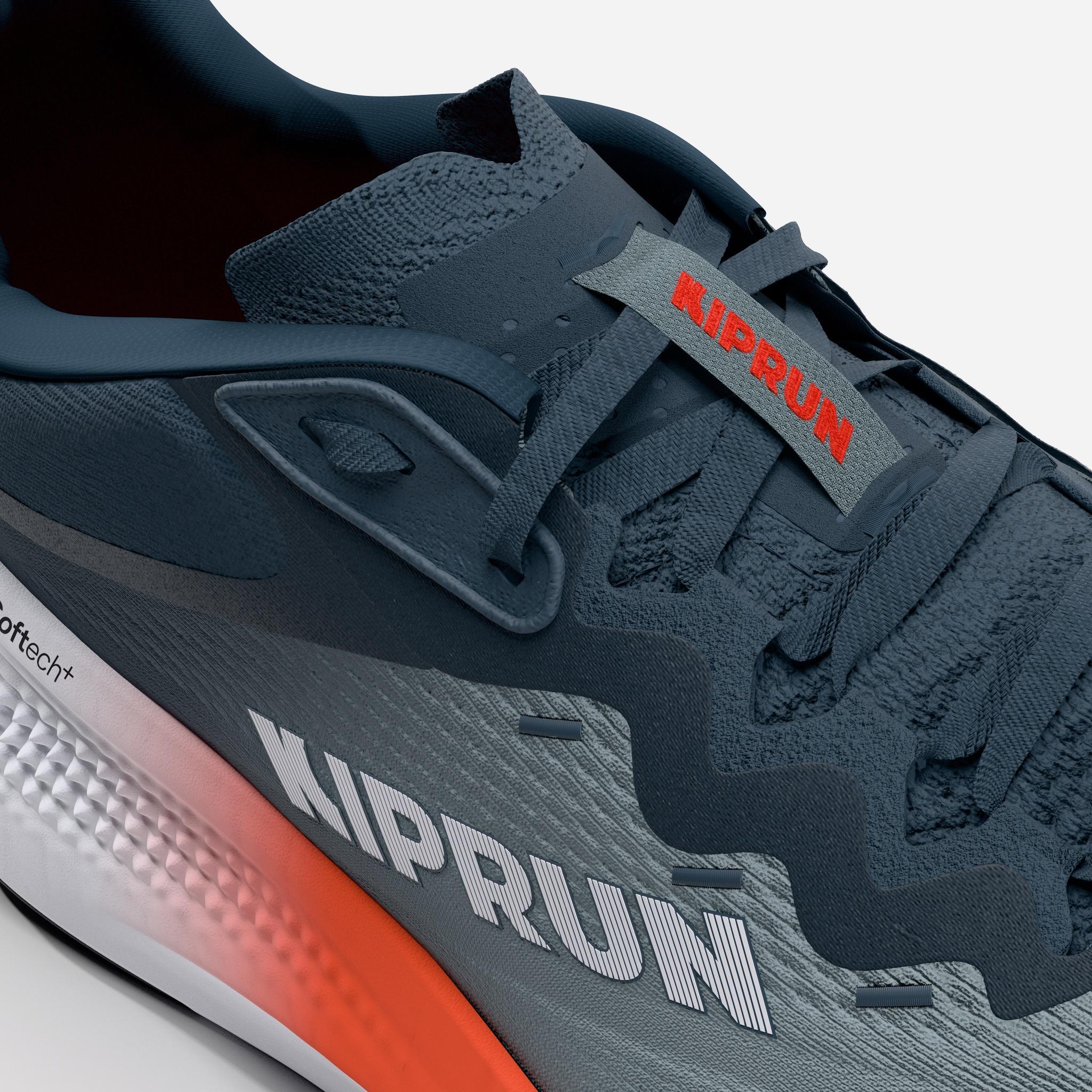 Chaussures de running route homme, Kiprun Kipride Max bleu et orange 7/7