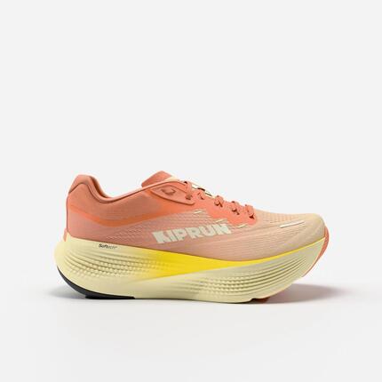 Chaussures de running route femme, Kiprun Kipride Max Pomelo