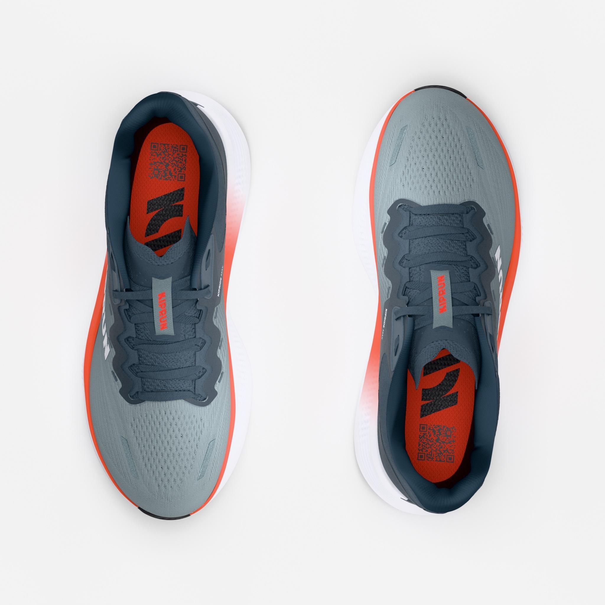Chaussures de running route homme, Kiprun Kipride Max bleu et orange 6/7