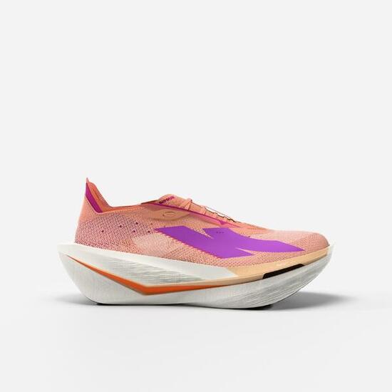 Chaussures de running à plaque carbone femme, Kiprun Kipstorm Elite Orange