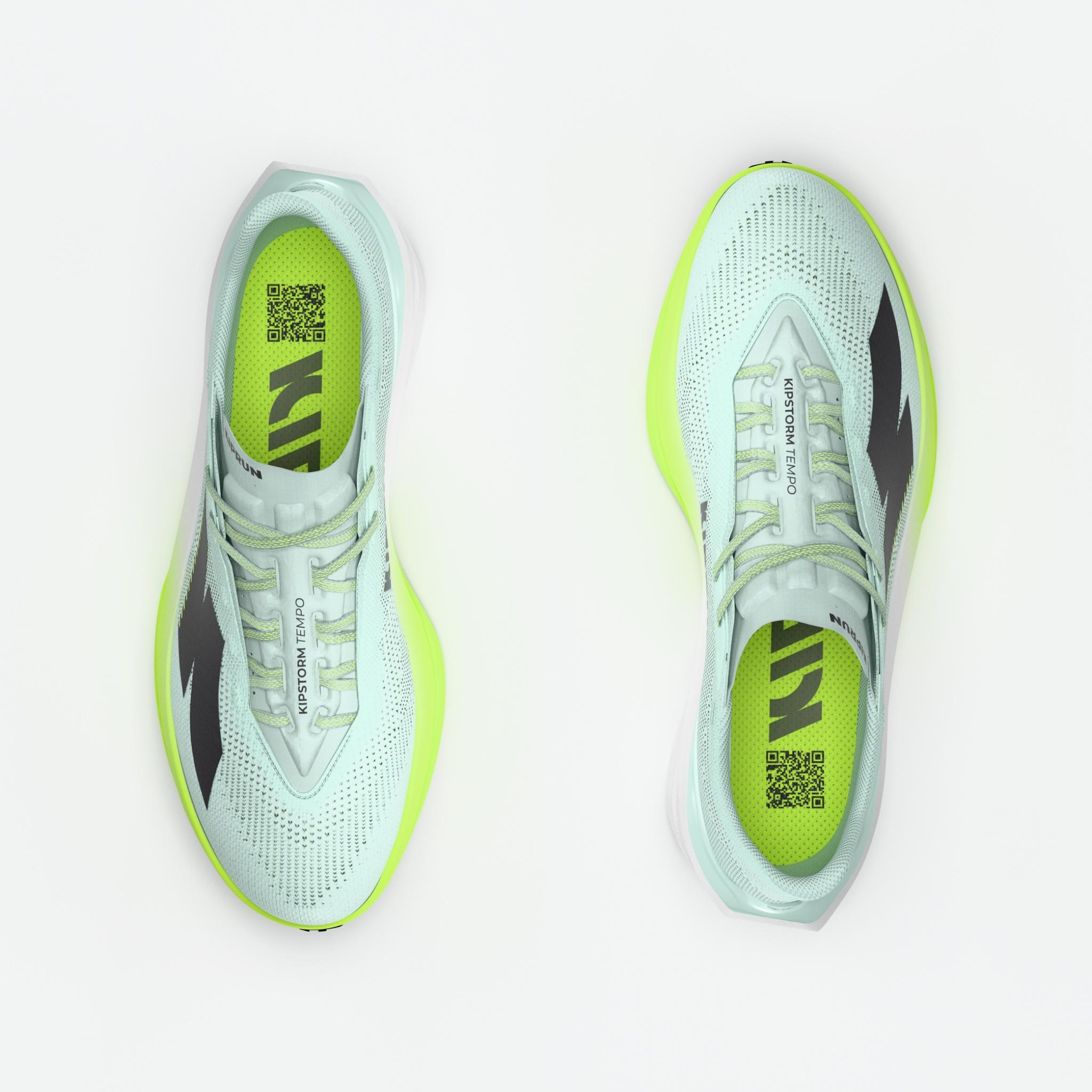 Kiprun Kipstorm Tempo Strassenlaufschuh Herren, Grün Gelb 6/7