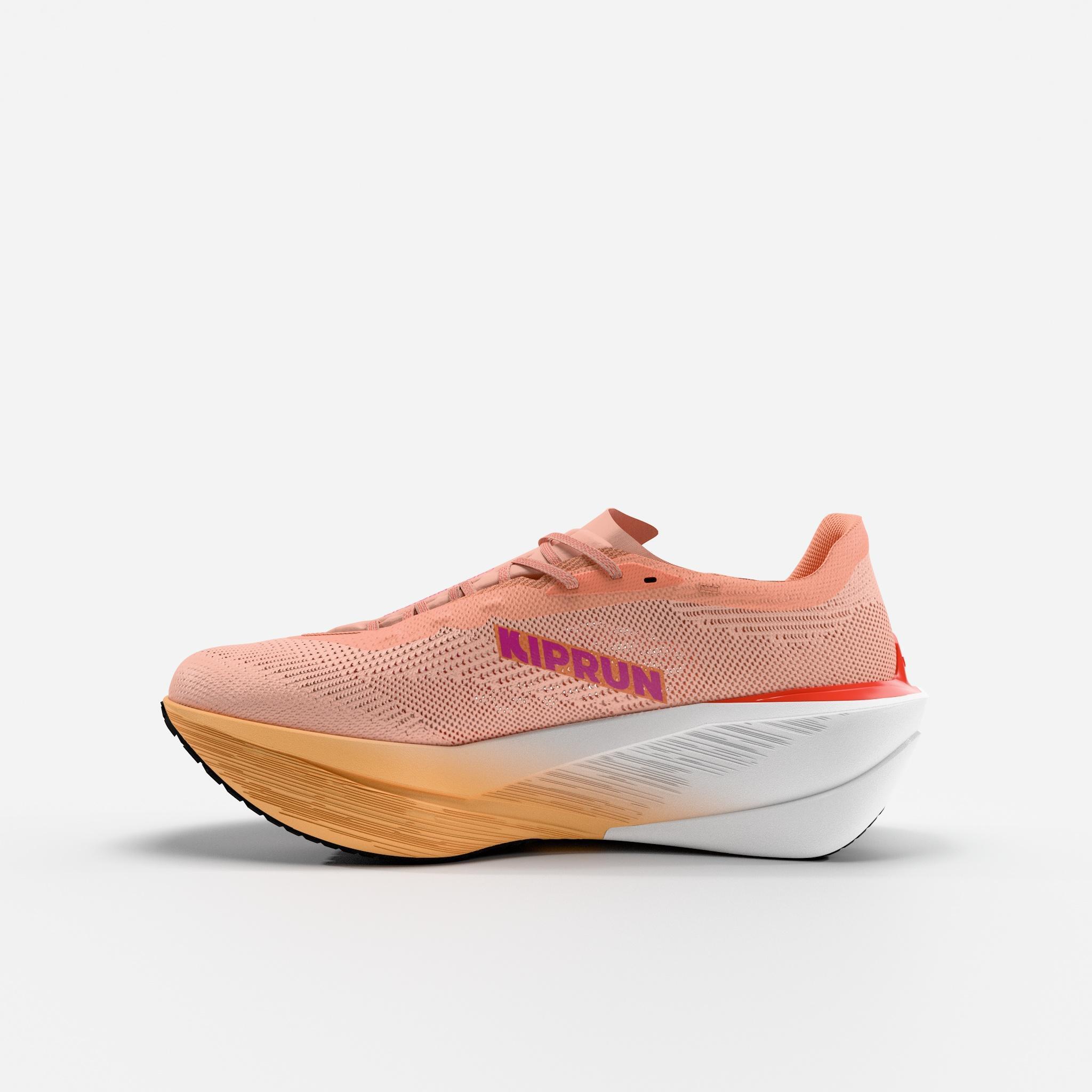 Sapatilhas de Corrida estrada Mulher, Kiprun Kipstorm Tempo Laranja 2/7
