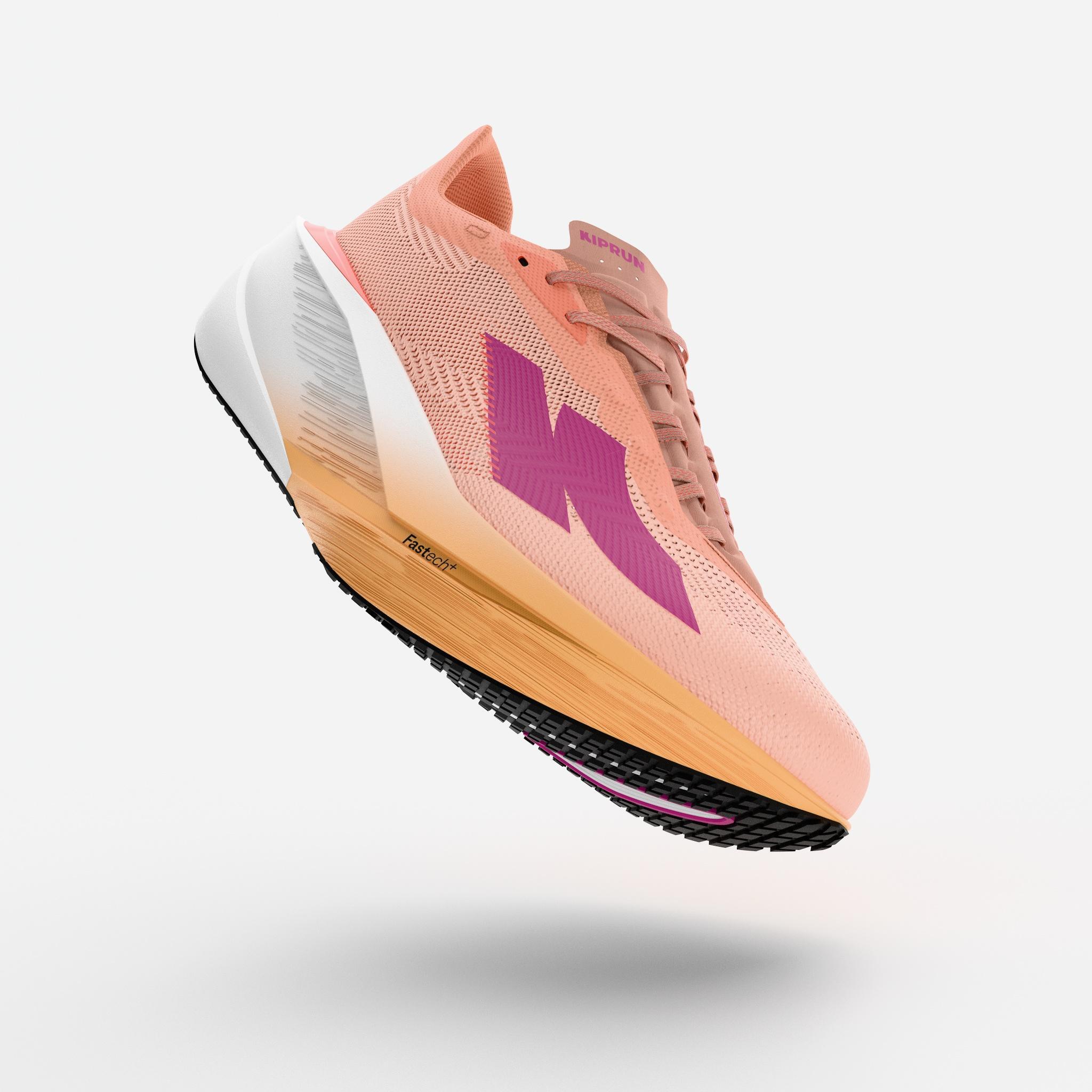 Sapatilhas de Corrida estrada Mulher, Kiprun Kipstorm Tempo Laranja 4/7