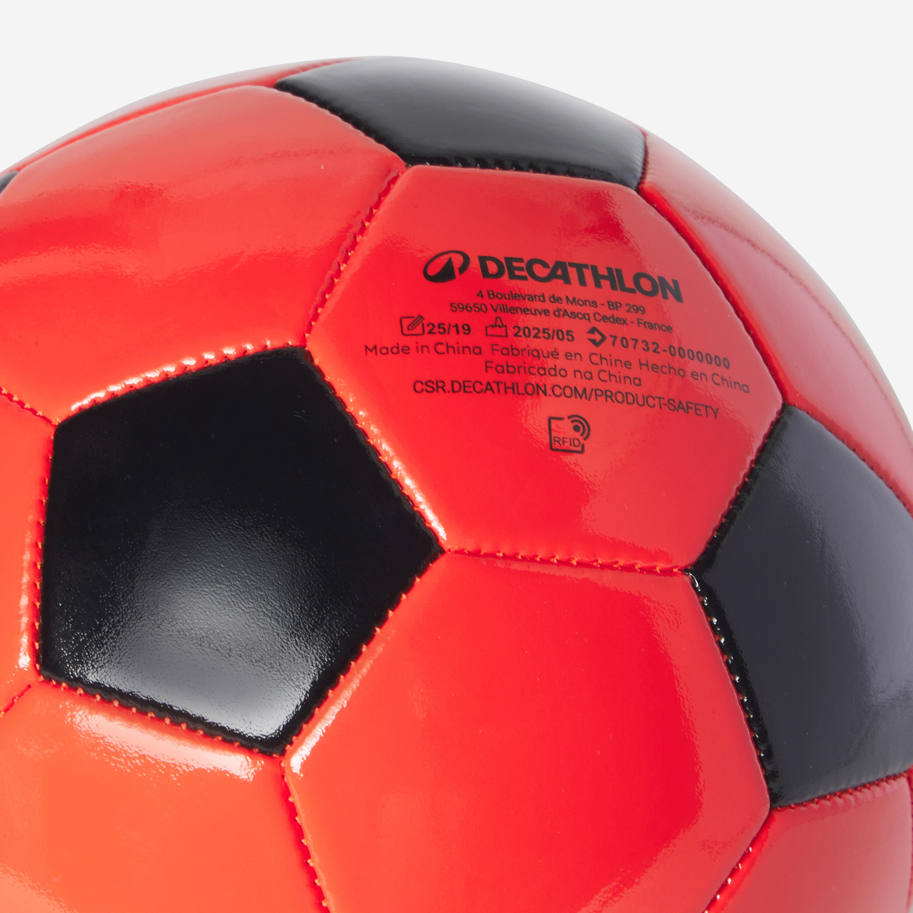Ballon de soccer taille 4 (enfants entre 9 à 12 ans) -  First Kick rouge 4/5