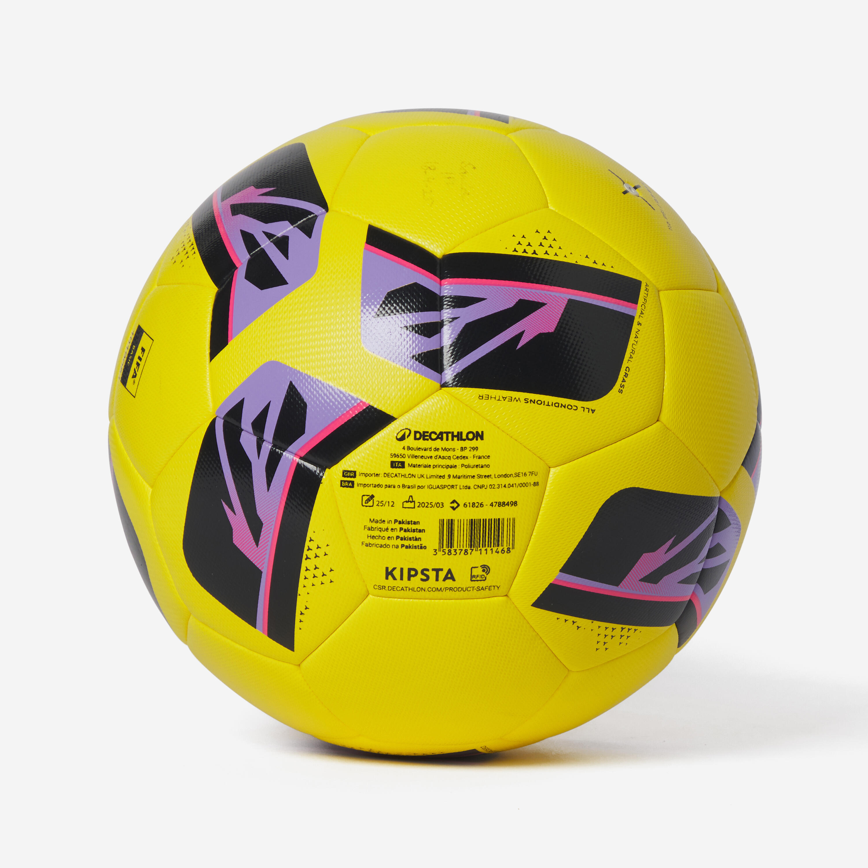 Ballon de football Hybride FIFA BASIC CLUB BALL taille 5 jaune 2/11