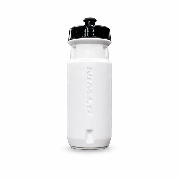 White plastic sports bottle