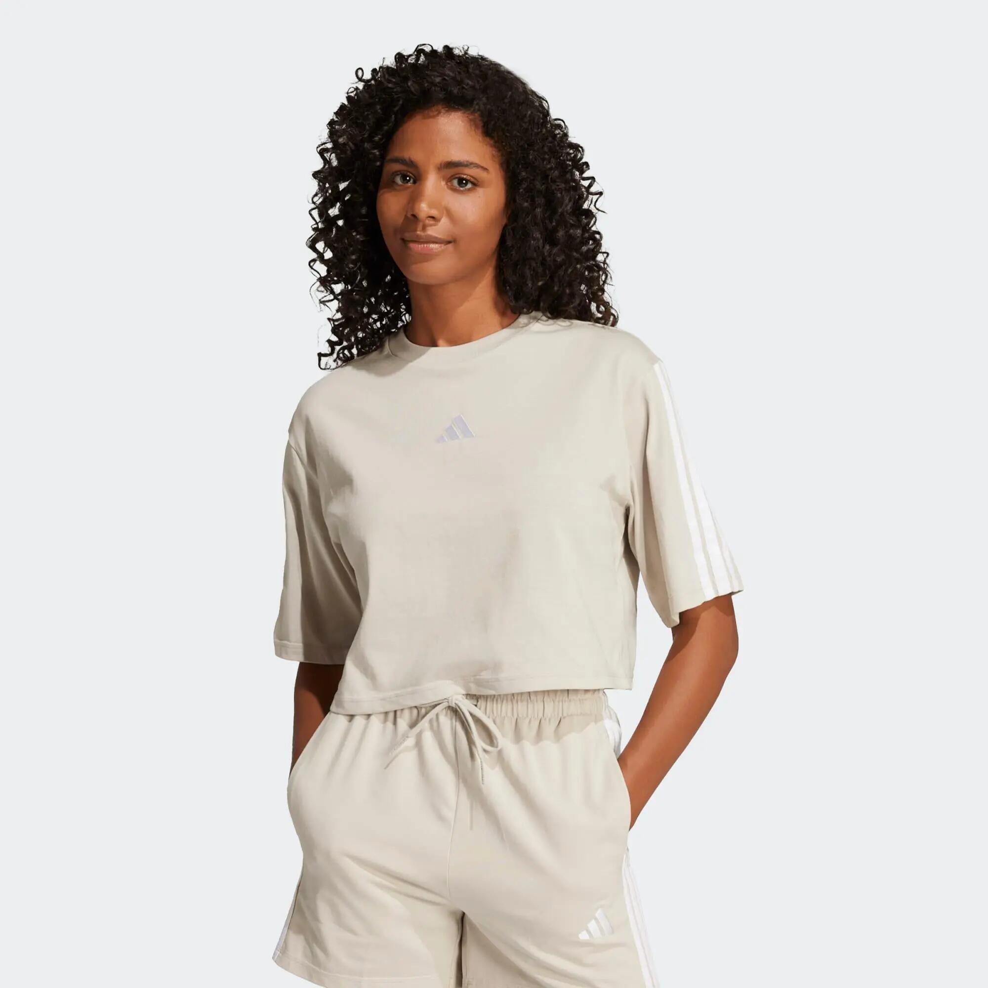 Camiseta manga corta sportswear para Mujer Adidas Essentials - Beige 2/5