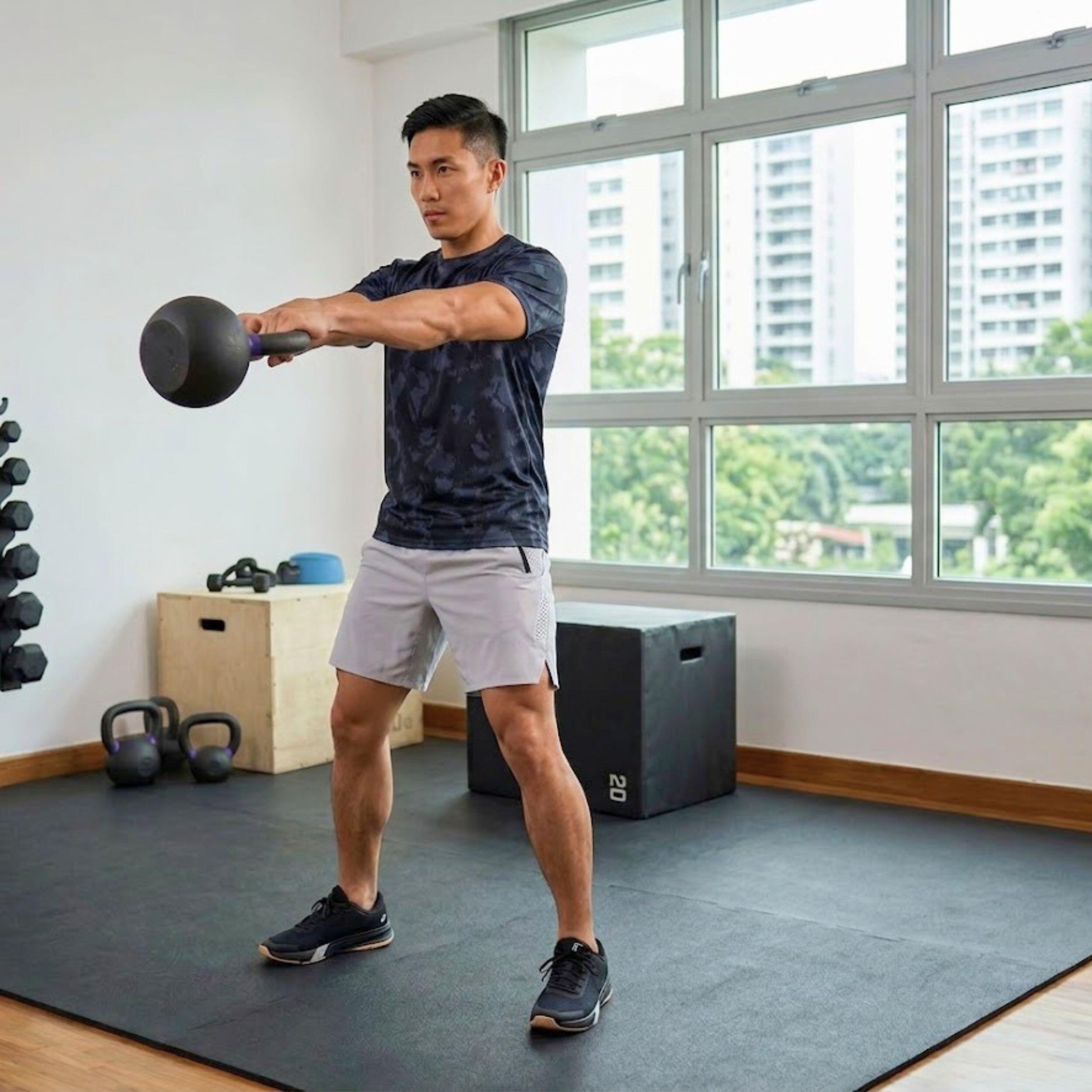 Men's Short-Sleeved Crew Neck Breathable Fitness T-Shirt - Navy Blue
