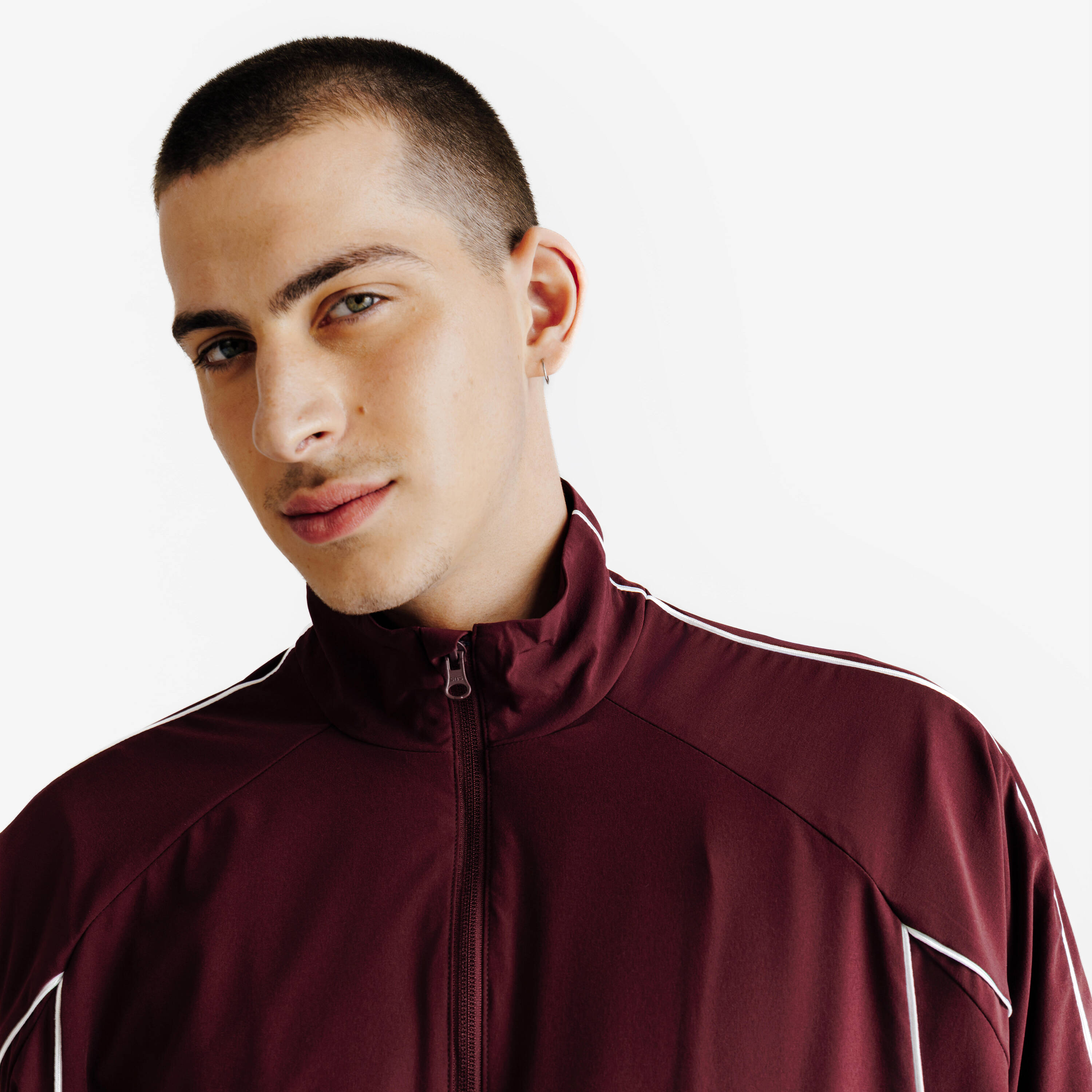 Men's Woven Tracksuit Jacket Heritage Burgundy -  3
