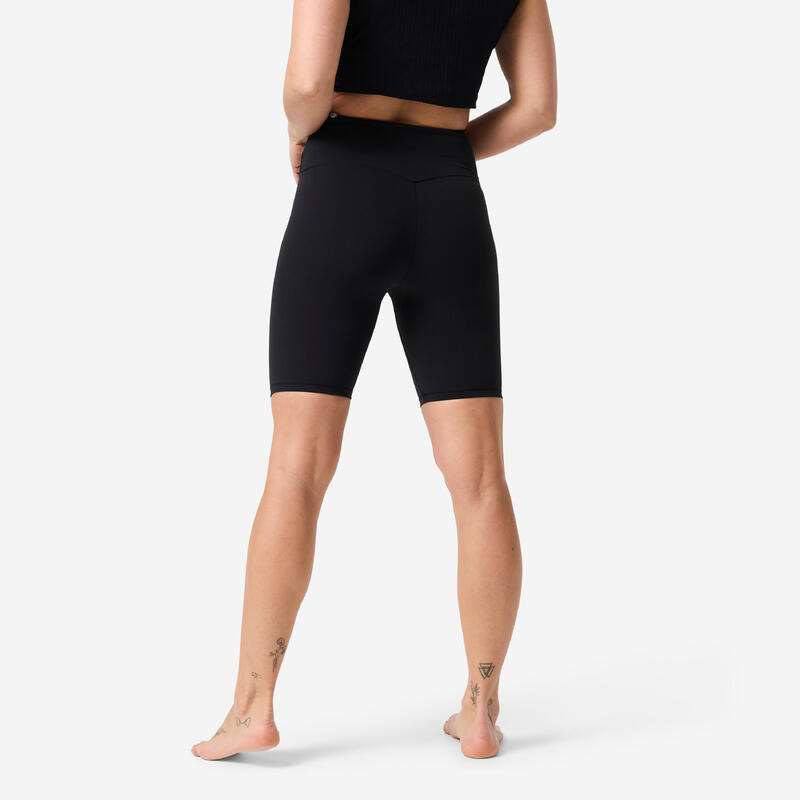 Șort de yoga și pilates, elastic și moale, Breathe negru
