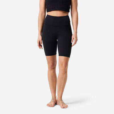 Pantaloncini ciclisti donna yoga senza cuciture traspiranti azzurri
