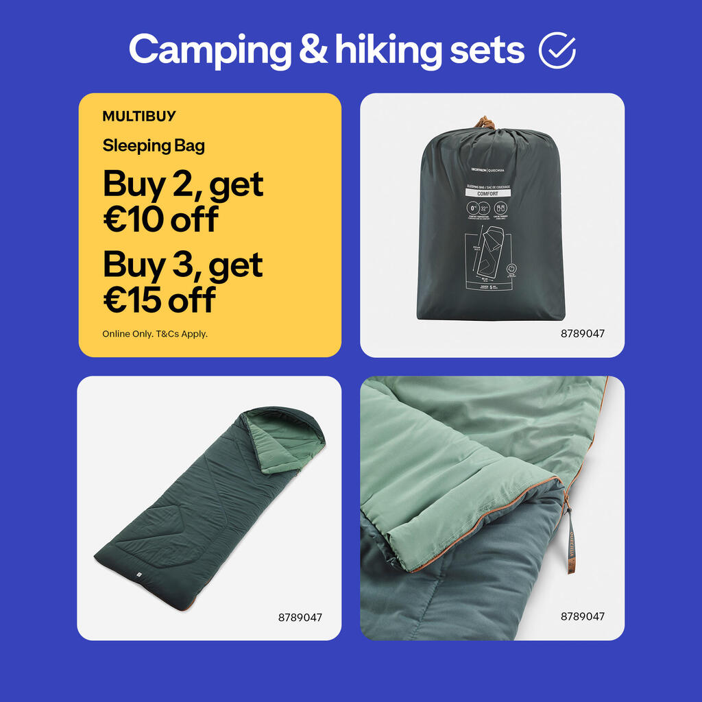 Camping sleeping bag 0°C, Arpenaz
