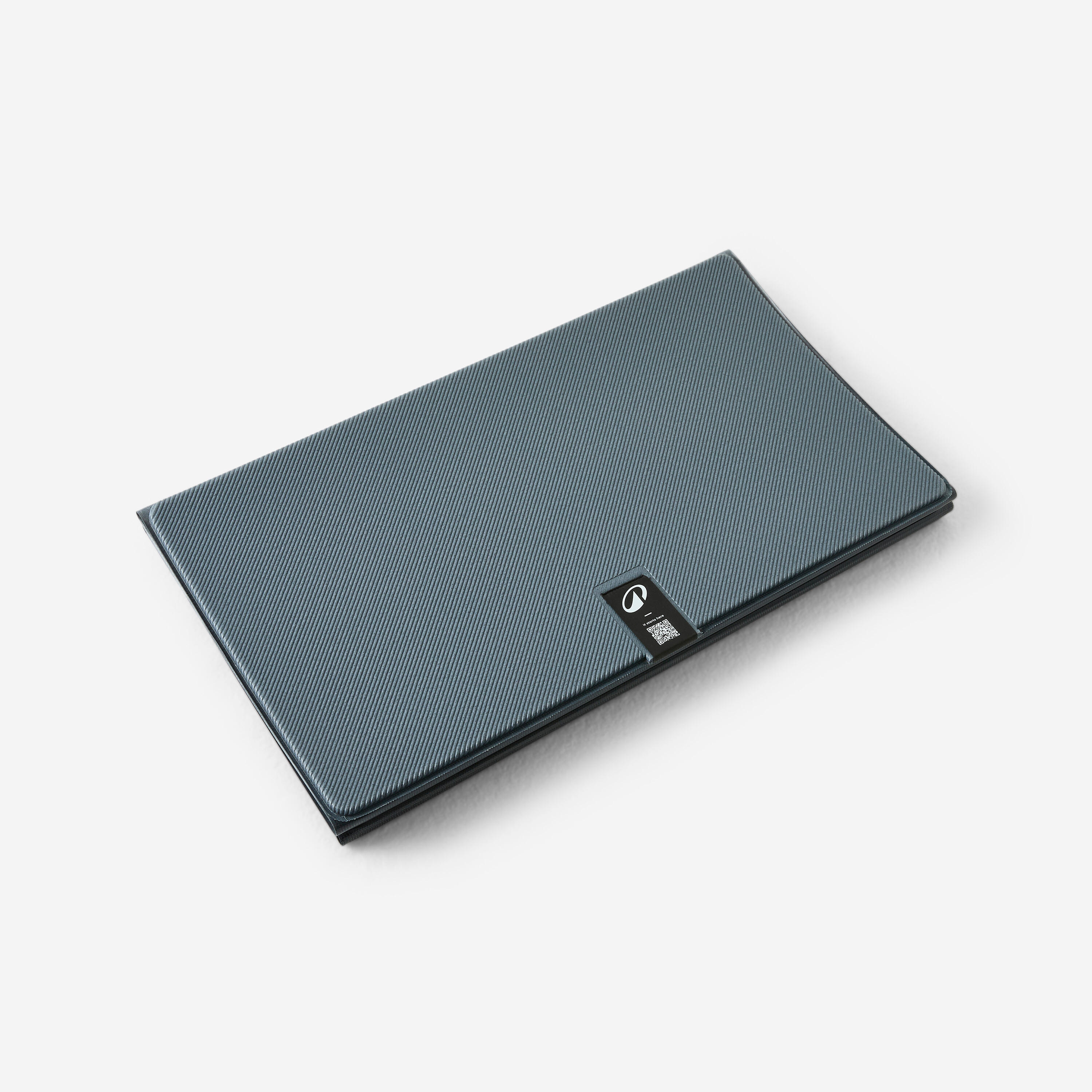Tapis de fitness antidérapant et pliable 7mm, bleu gris 2/4