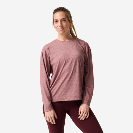 T-shirt de yoga manches longues femme, soft violet