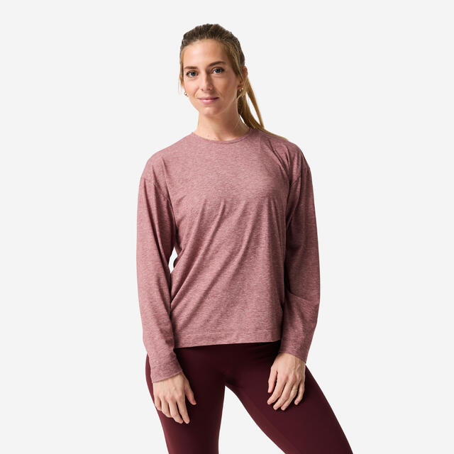 Langarmshirt Damen Yoga – hellviolett