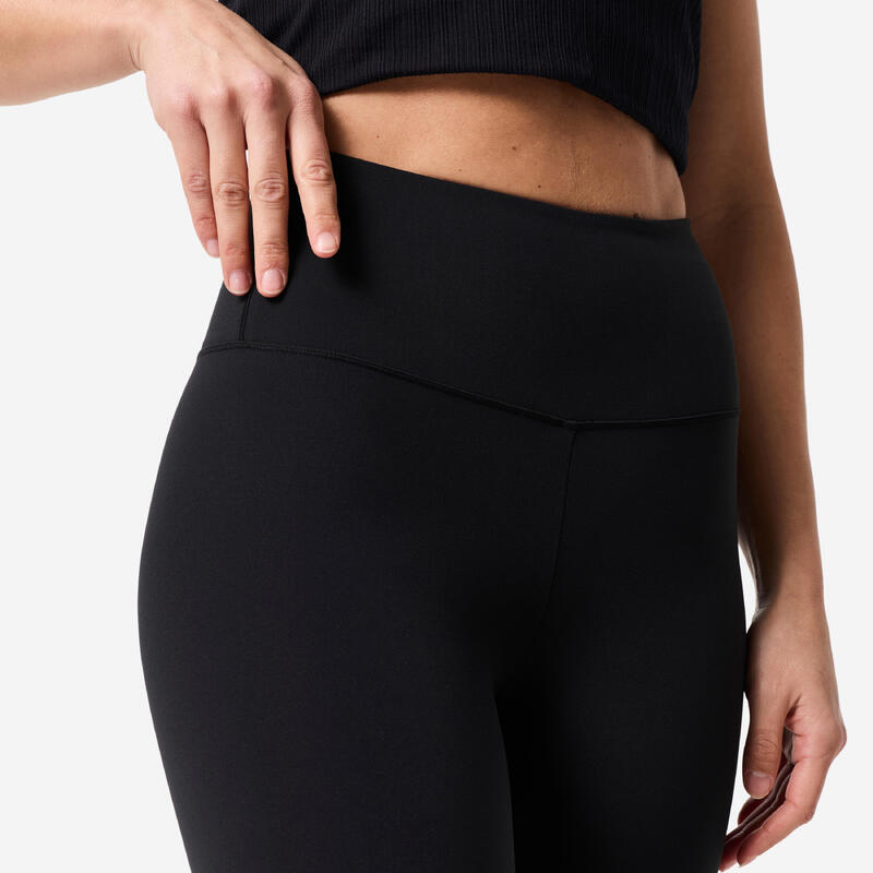 Șort de yoga și pilates, elastic și moale, Breathe negru
