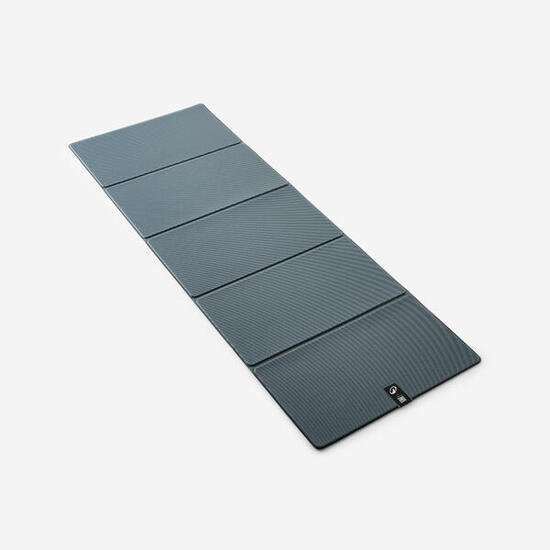 Tapis de fitness résistant et pliable 7mm, bleu gris