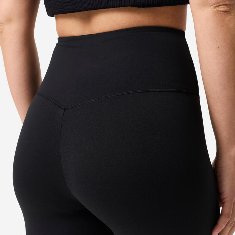 Șort de yoga și pilates, elastic și moale, Breathe negru