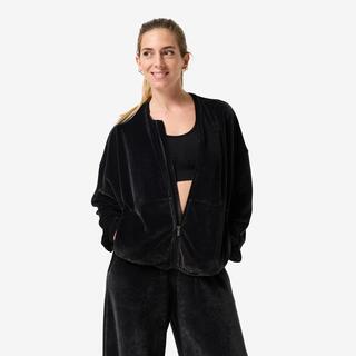 Black velvet yoga and Pilates jacket