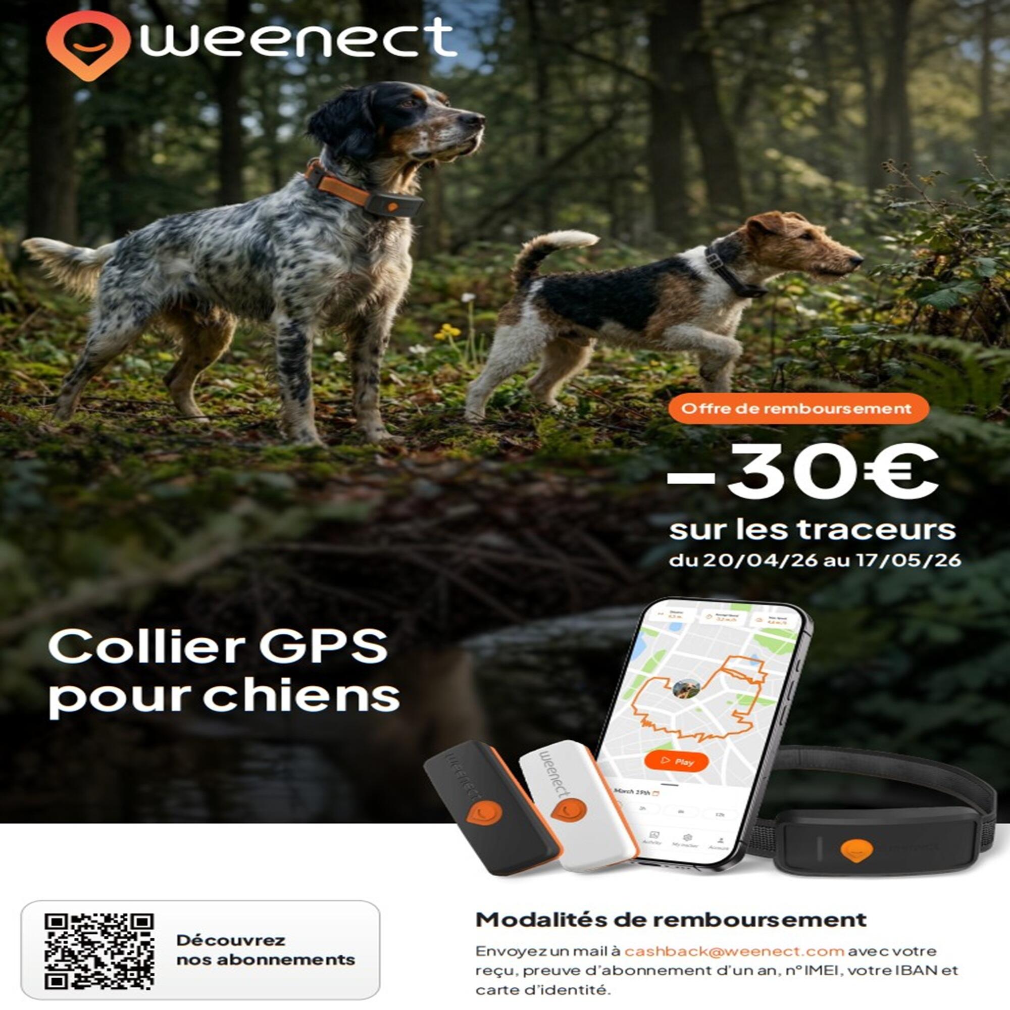 Collier traceur gps pour chien weenect v2 2/24