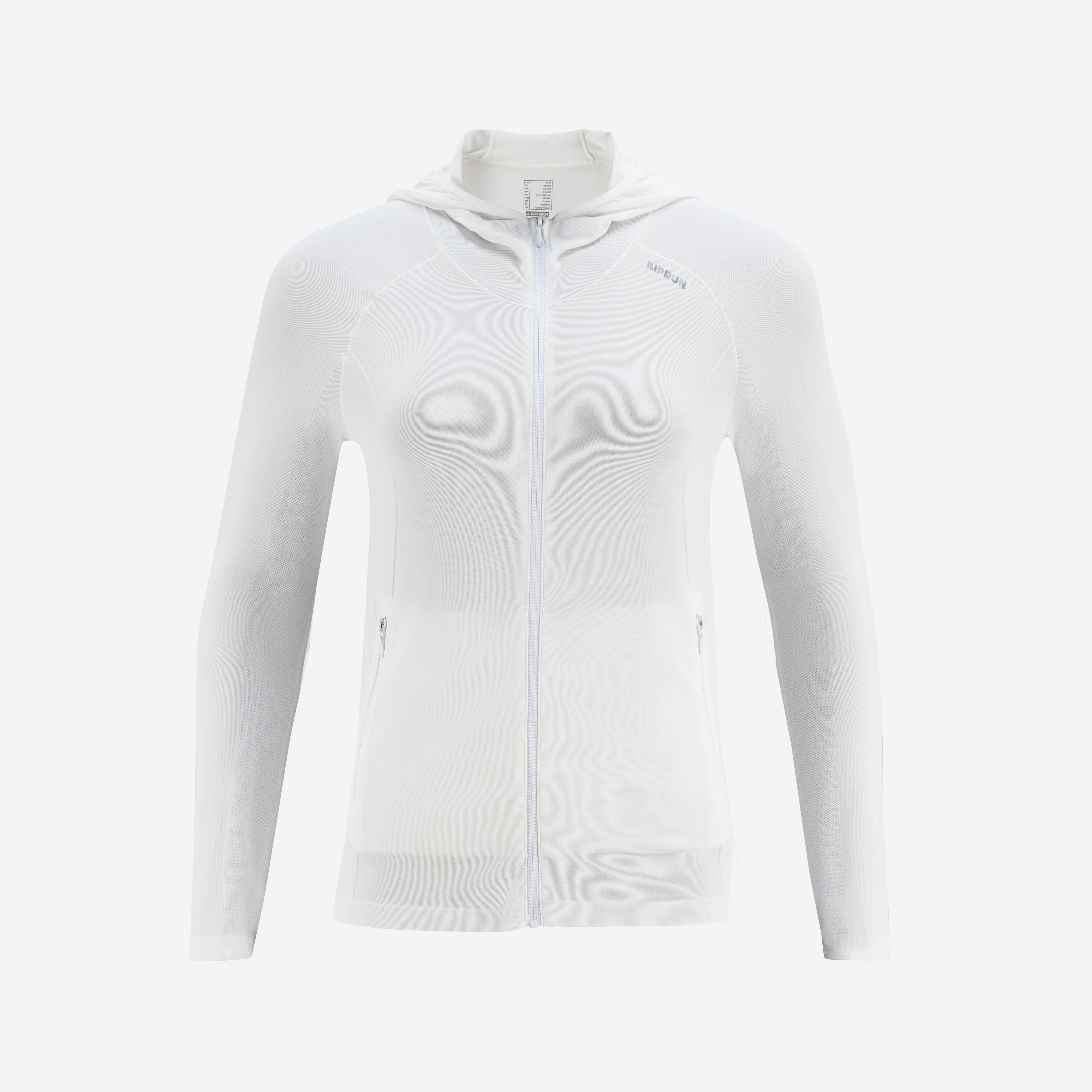 Women's running hooded jacket - Sun Protect - White
