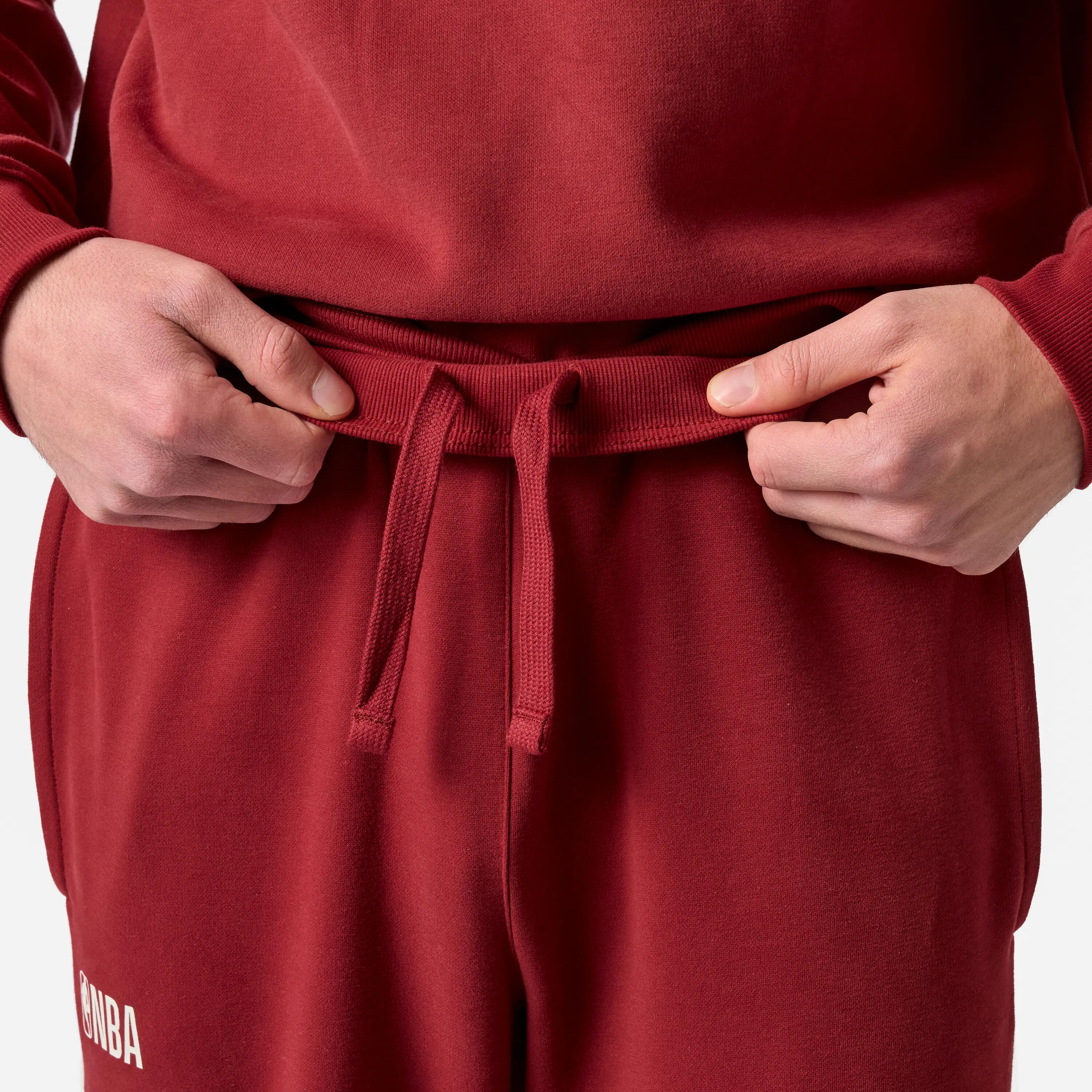 NBA Unisex Fleece-lined Basketball Bottoms - burgundy red -  4