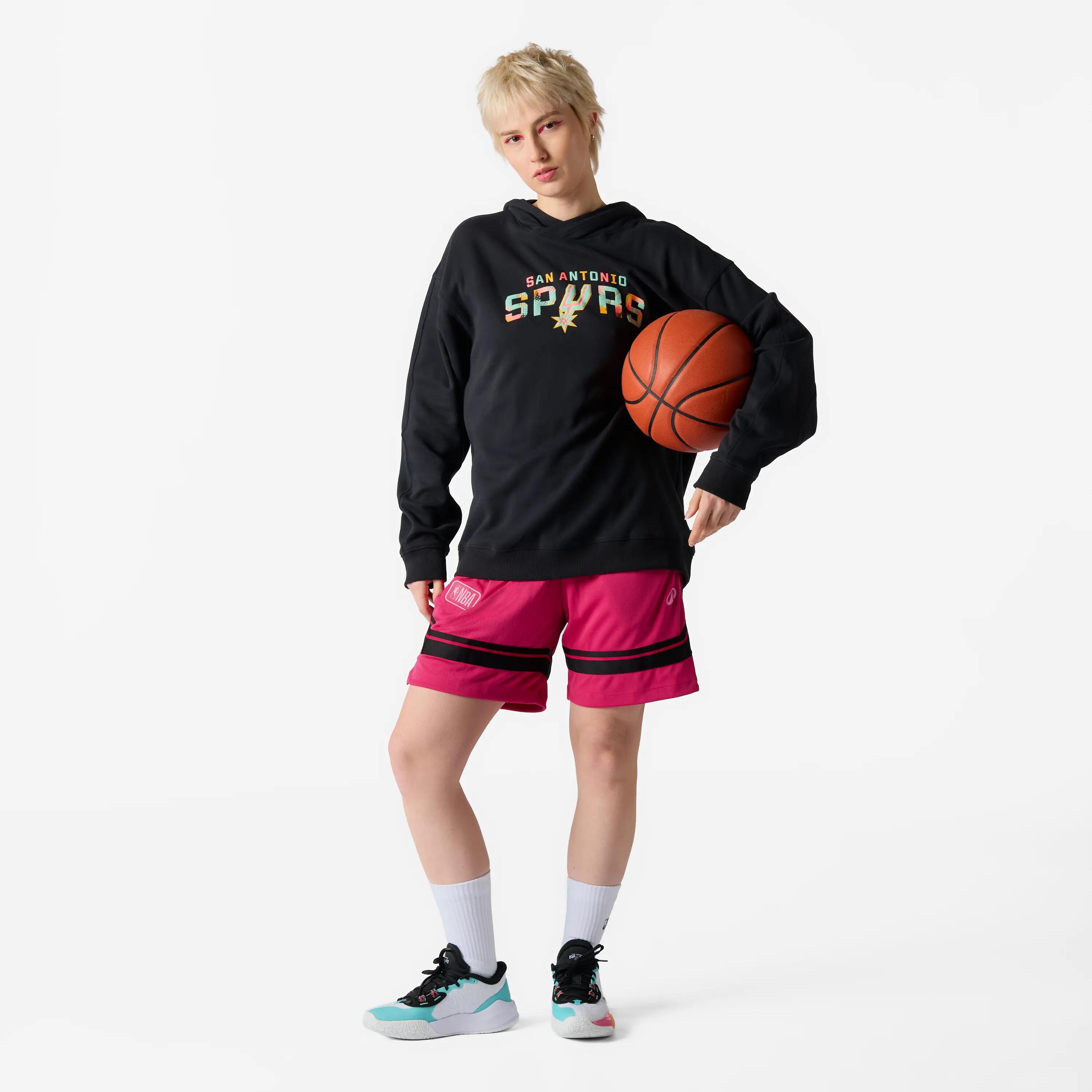 Hoodie voor heren en dames NBA Spurs zwart 4/8