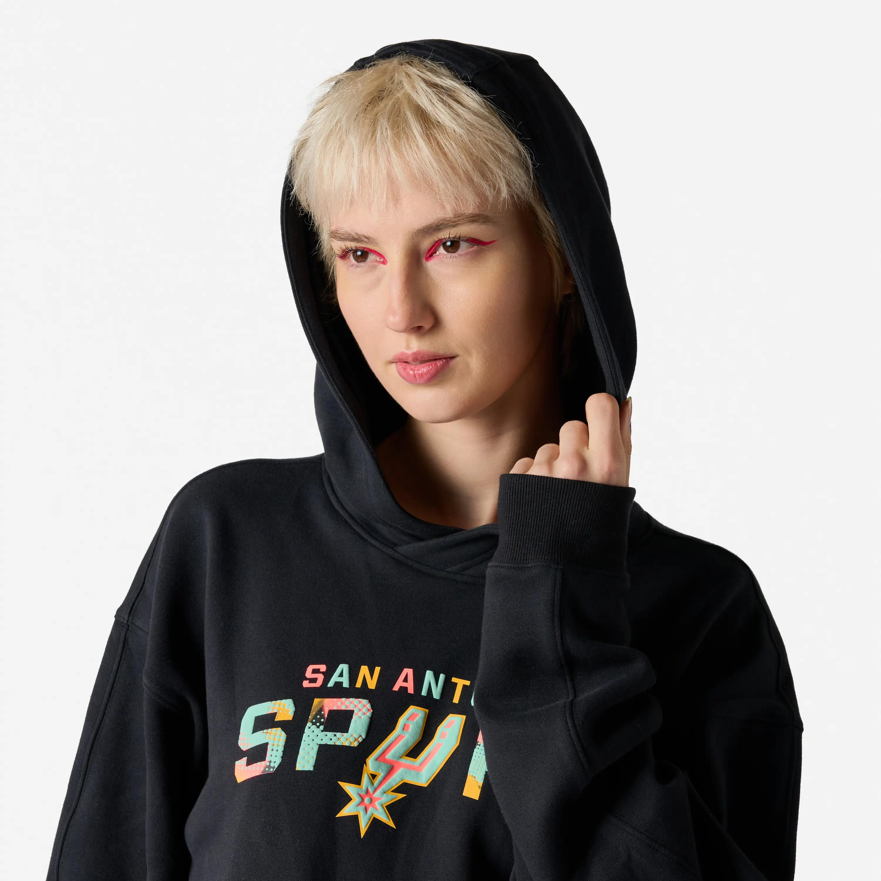 Hoodie voor heren en dames NBA Spurs zwart 6/8