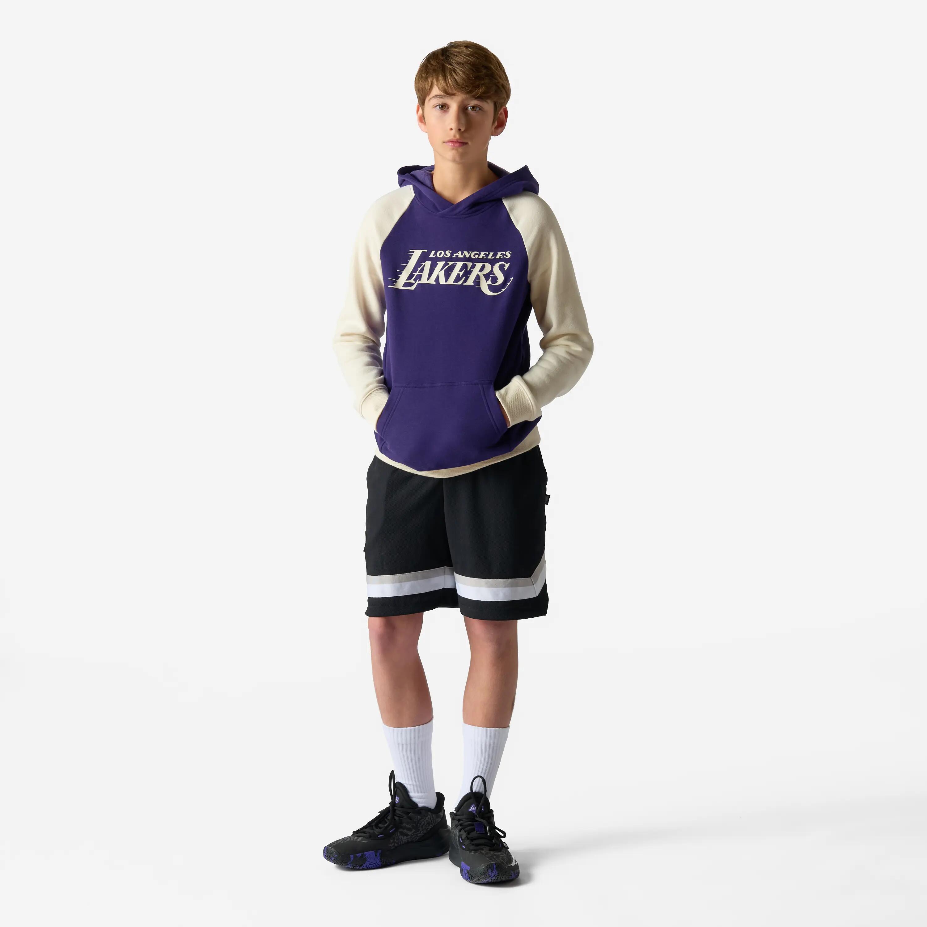 Sweatshirt com capuz NBA Lakers criança, roxo 4/8