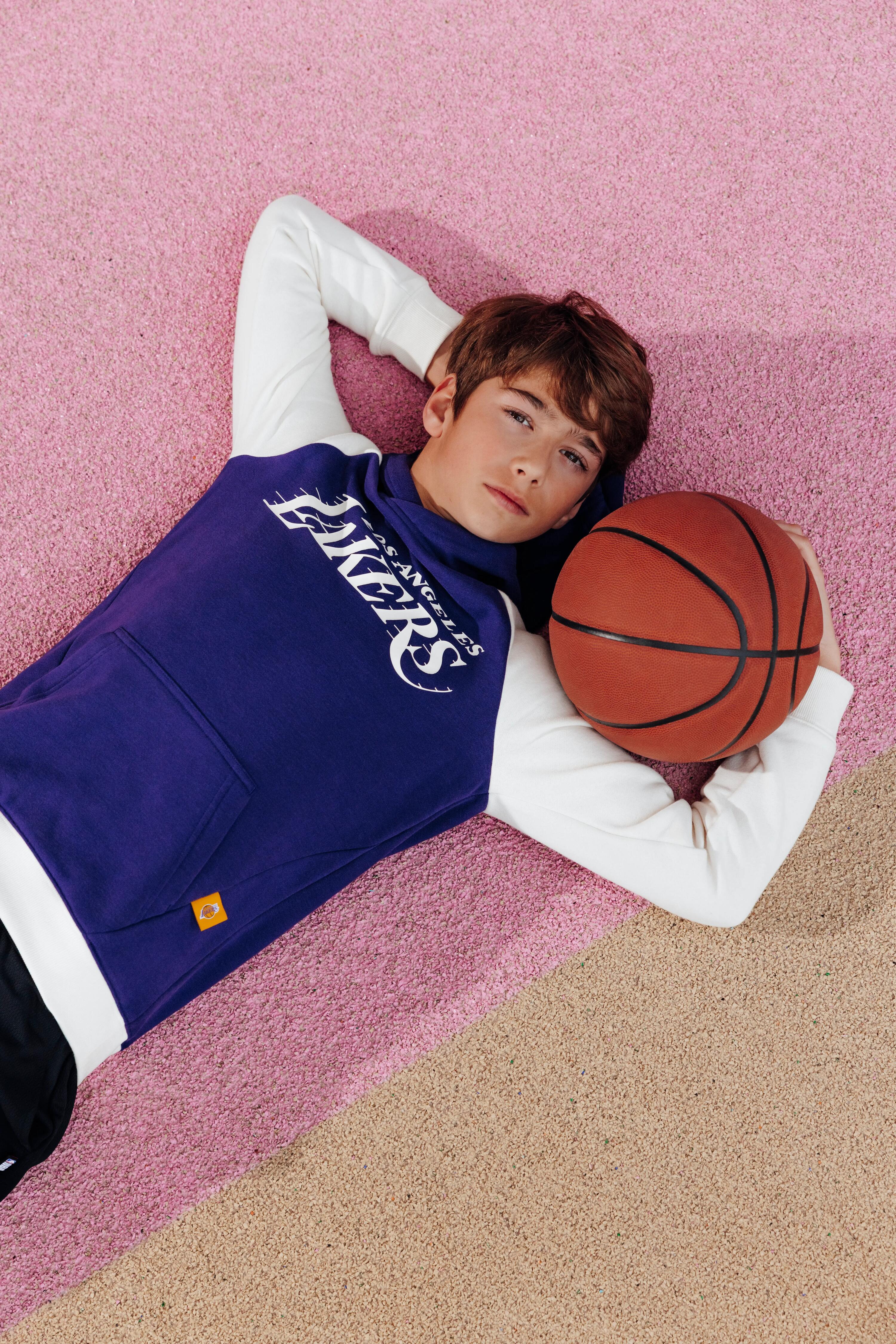 Sweatshirt com capuz NBA Lakers criança, roxo 6/8