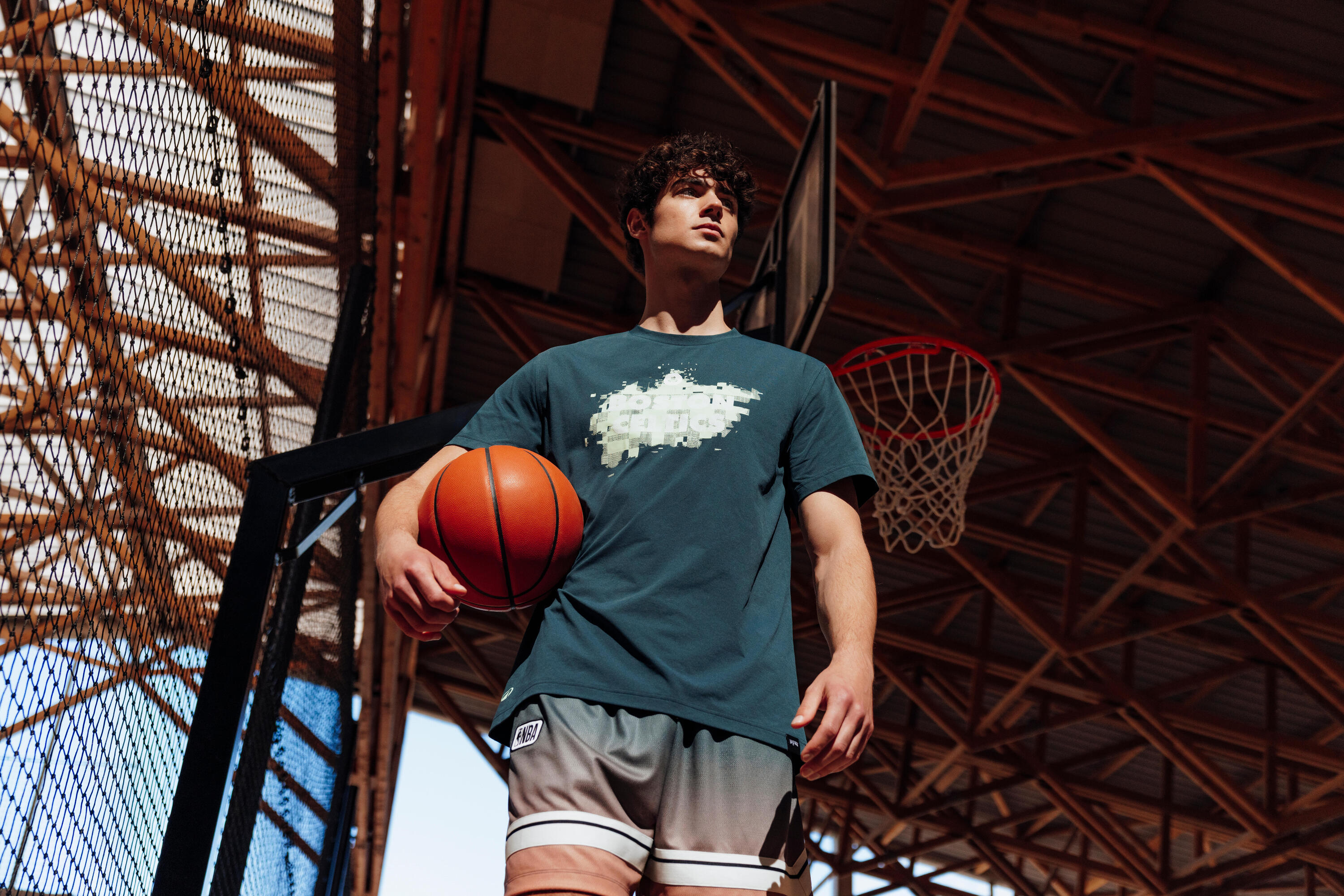NBA-Basketball-Shorts für Männer und Frauen, 900 grün und orange 4/7