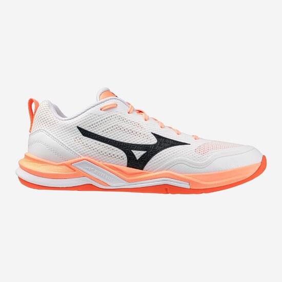 Damen/Herren Handball Hallenschuhe – Wave Stealth PRO Hallenschuhe koralle/weiß