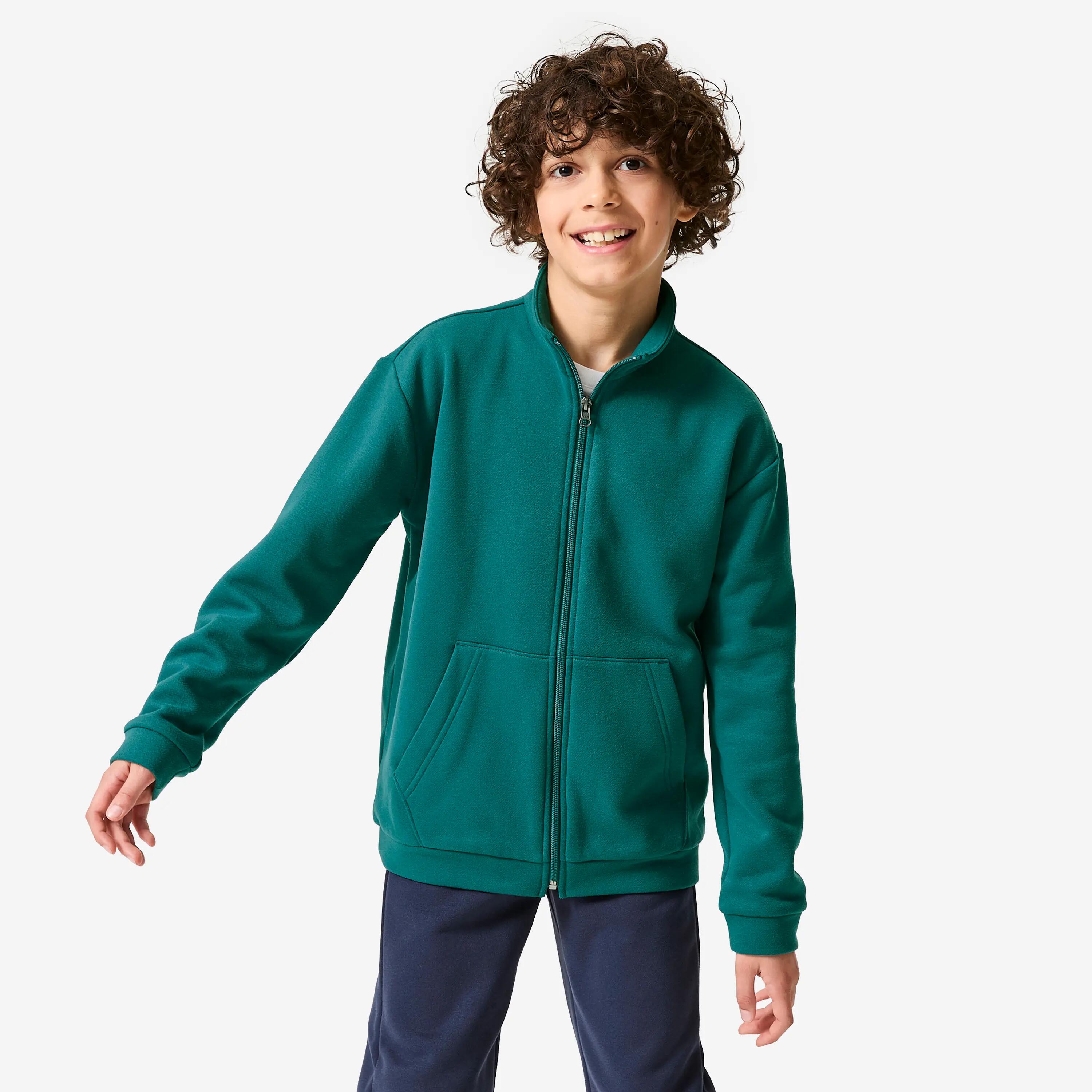 Tuta bambino ginnastica felpata verde 2/7