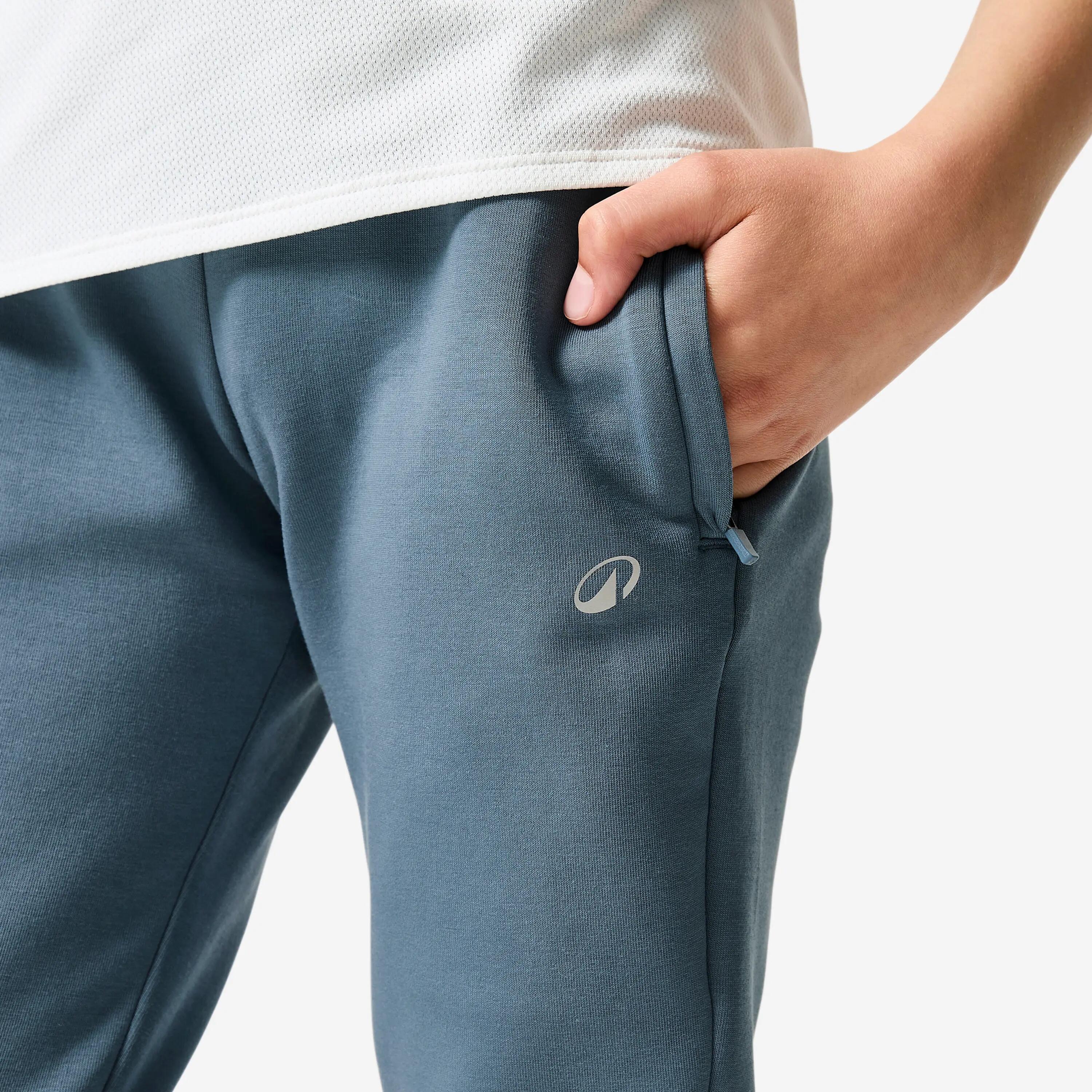 Pantalon de jogging mixte, enfant coton respirant, bleu foncé 3/7