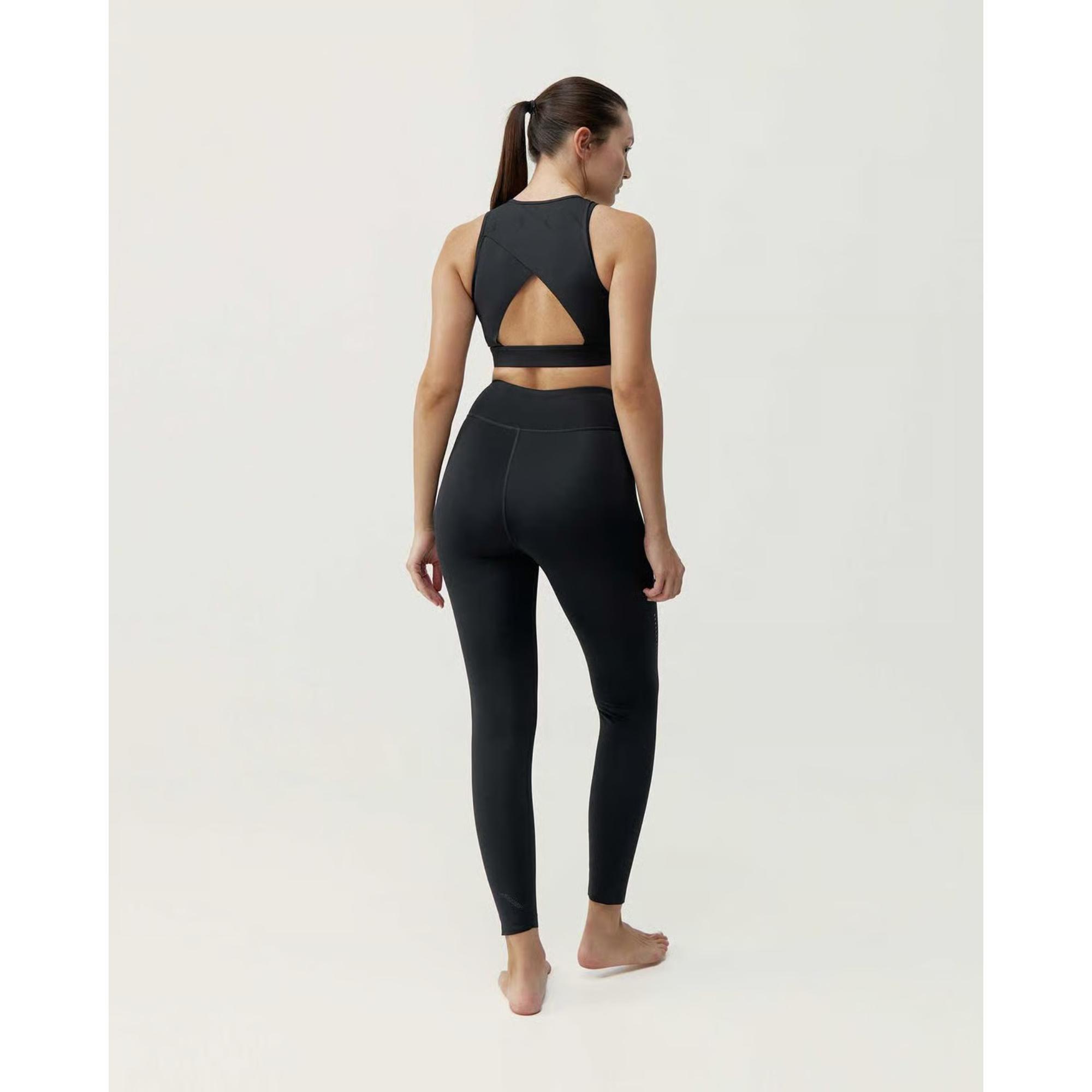 Sujetador deportivo sujeción media alta Mujer Born living yoga Nara negro 3/4