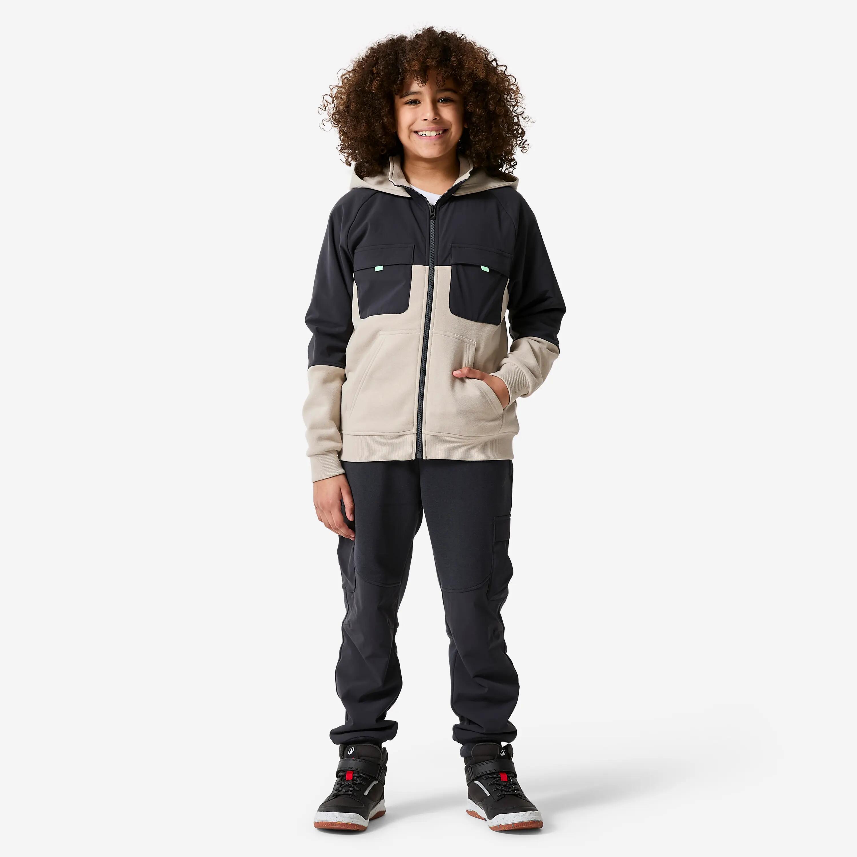 Chaqueta Niños Beis-Gris-Verde Capucha Cálida Transpirable 9/12