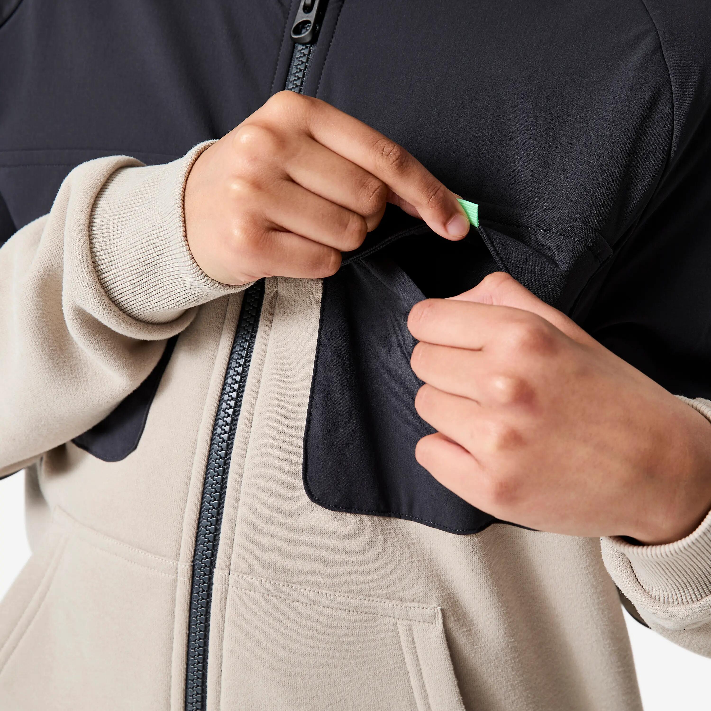 Chaqueta Niños Beis-Gris-Verde Capucha Cálida Transpirable 5/12