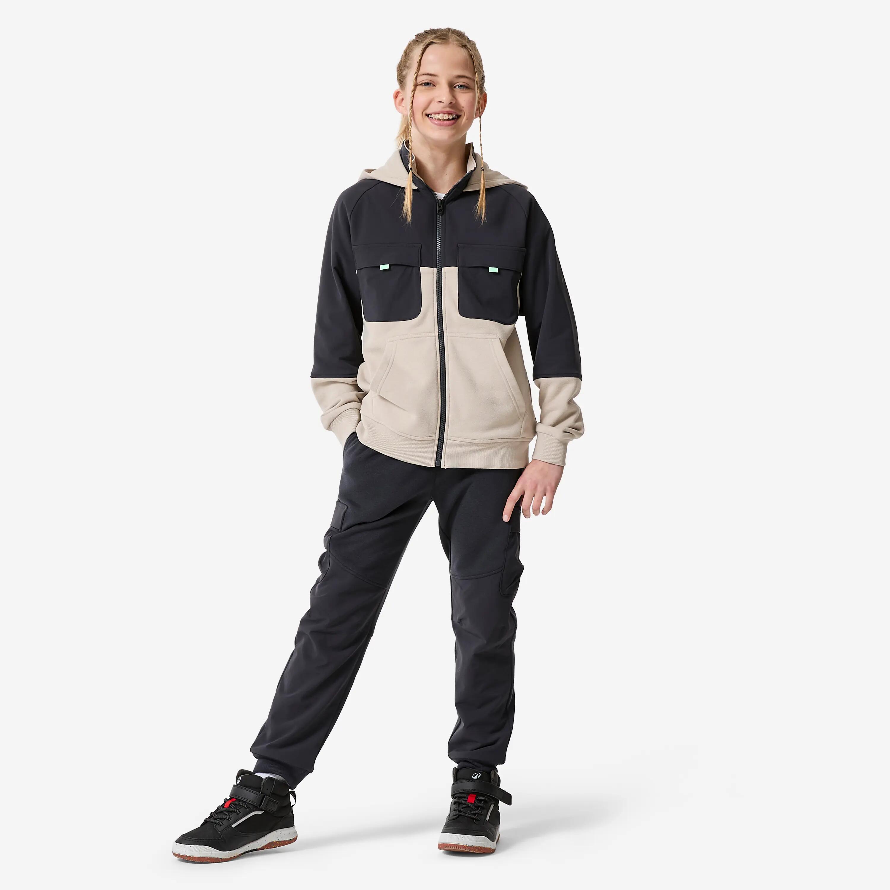 Chaqueta Niños Beis-Gris-Verde Capucha Cálida Transpirable 2/12