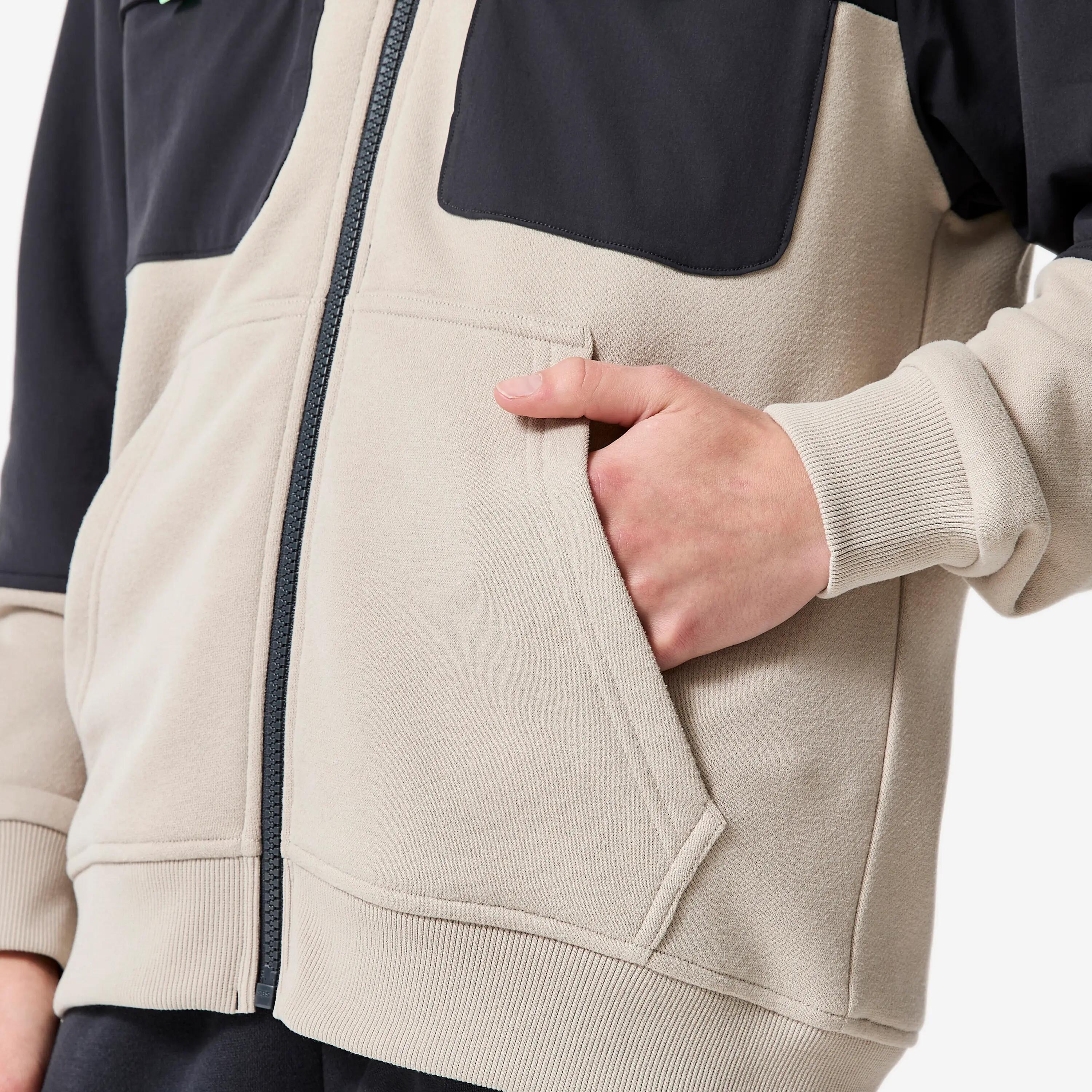 Chaqueta Niños Beis-Gris-Verde Capucha Cálida Transpirable 6/12