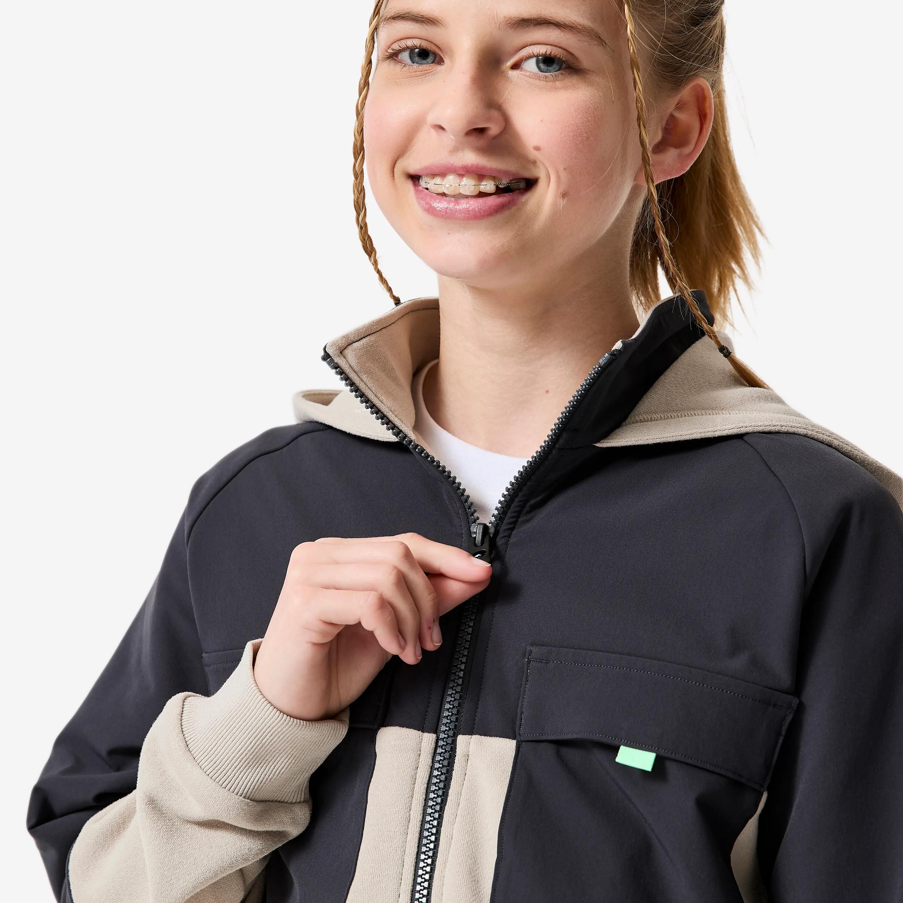 Chaqueta Niños Beis-Gris-Verde Capucha Cálida Transpirable 7/12