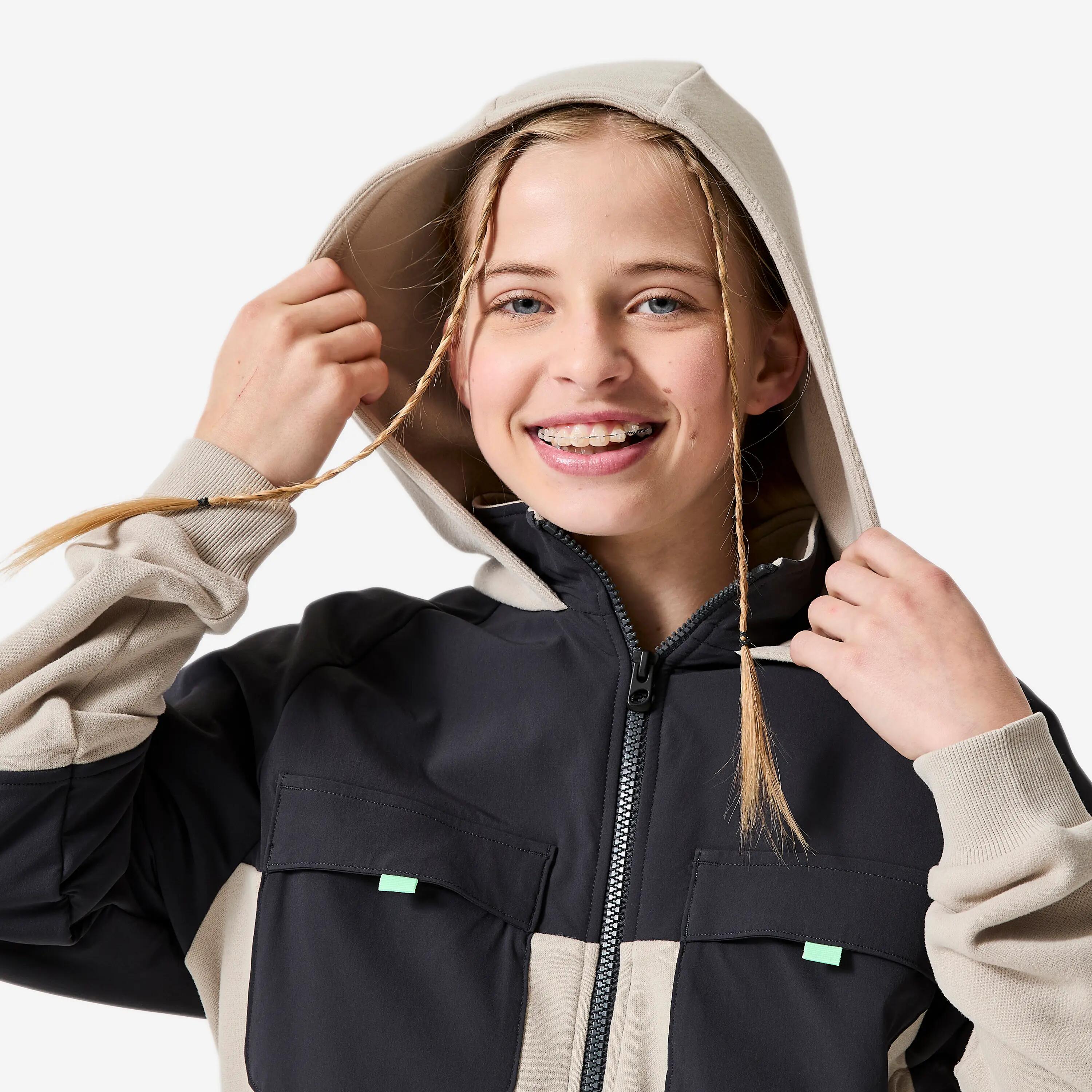 Chaqueta Niños Beis-Gris-Verde Capucha Cálida Transpirable 3/12