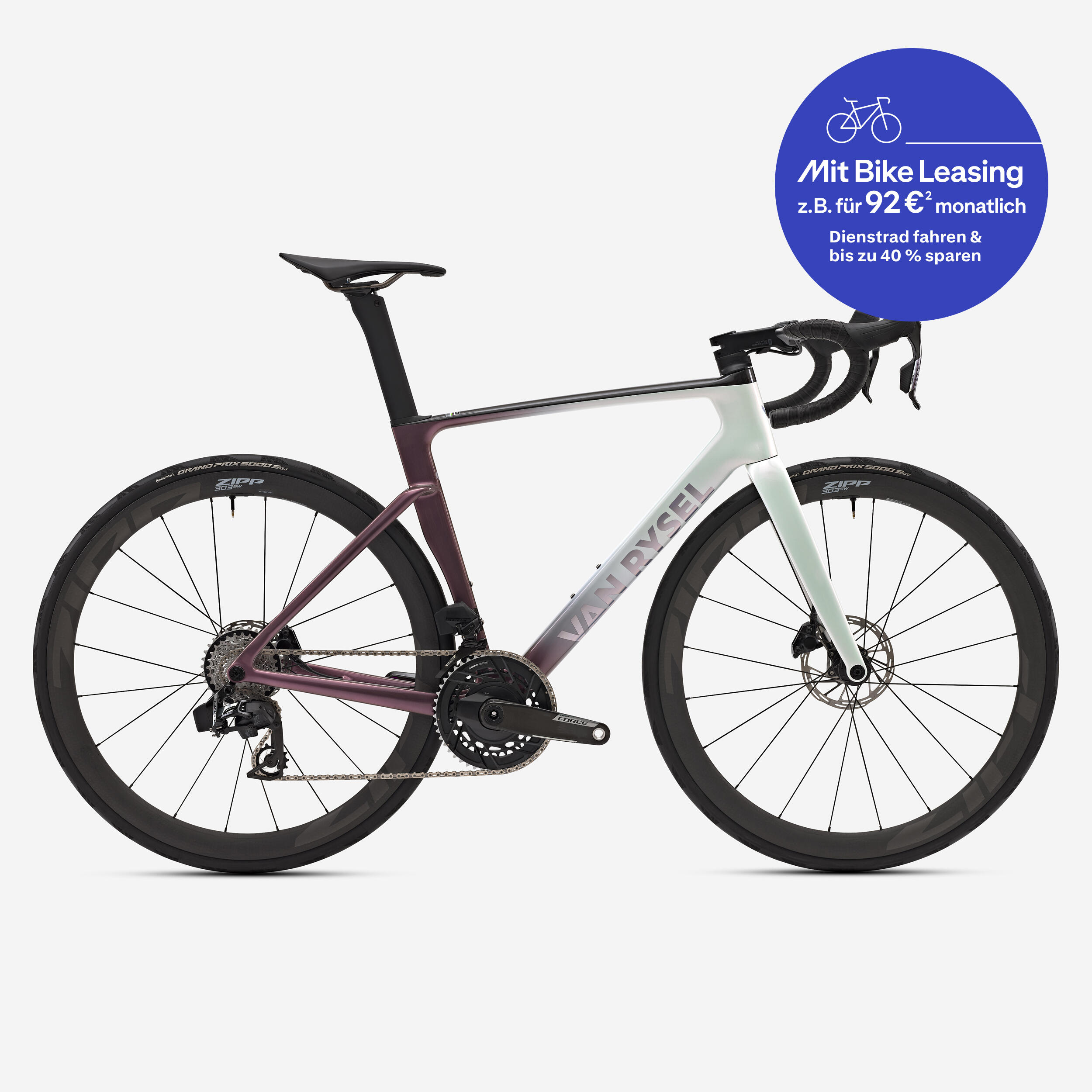 Race Rennrad RCR-R Pro SRAM Force AXS E1 2x12 Powermeter Weiß / Pink 2/19