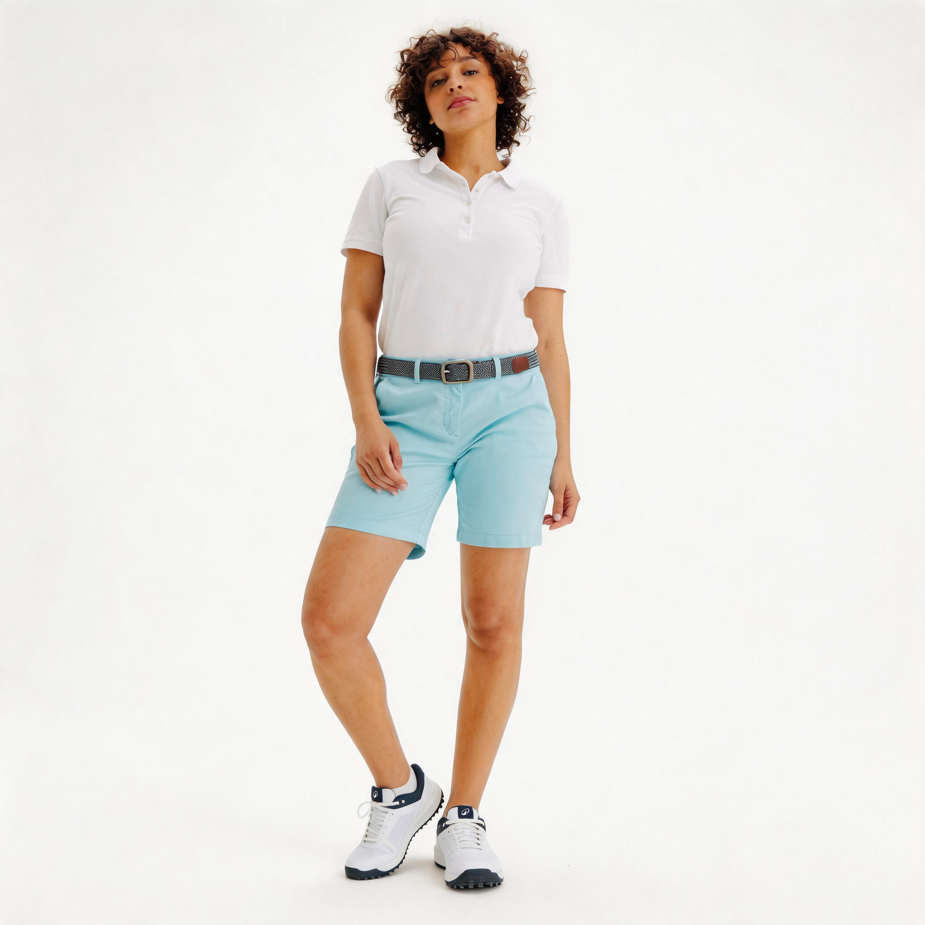 Short chino coton golf Femme, MW500 bleu 2/5