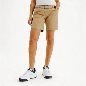 Pantalón corto chino algodón golf Mujer, MW500 beige