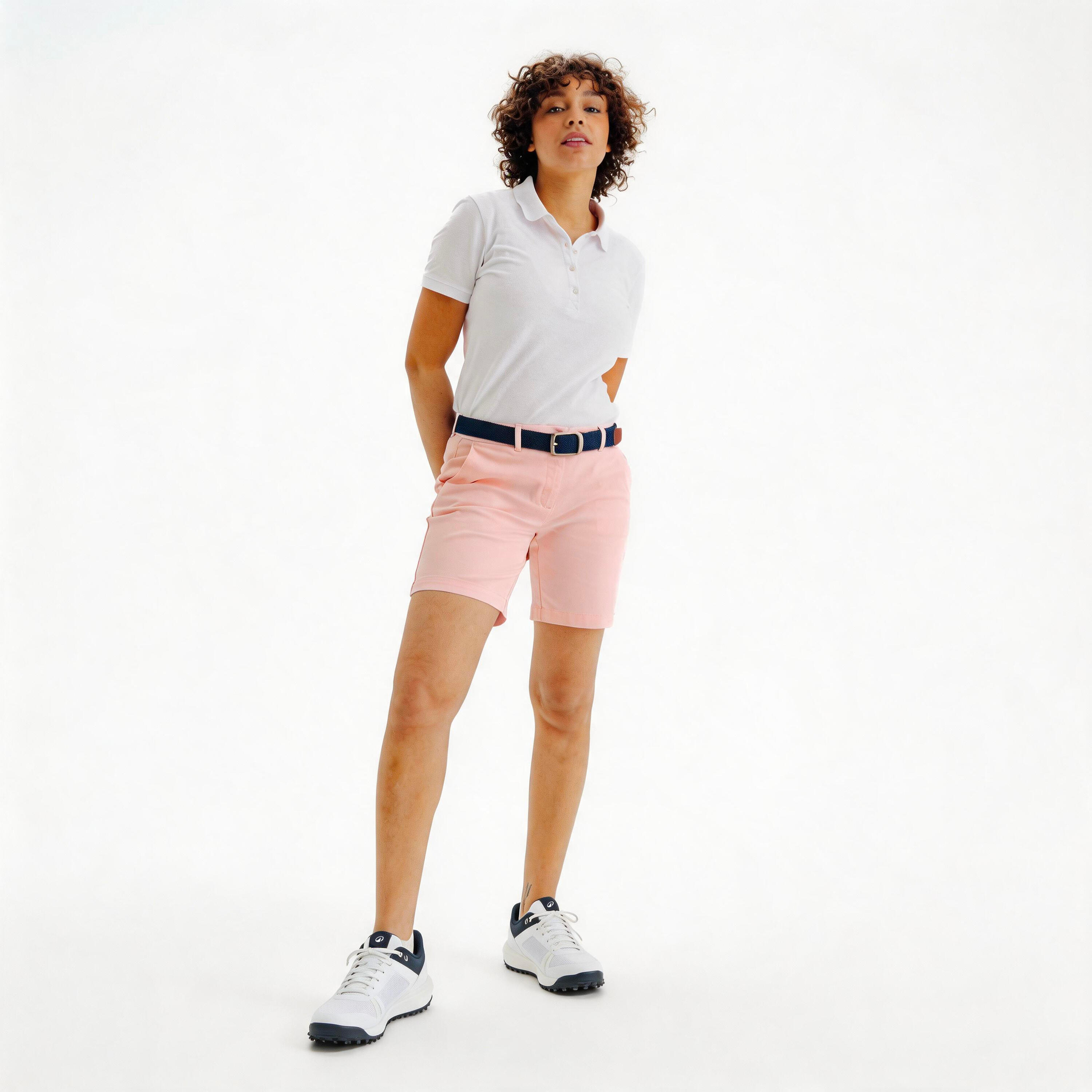 Short chino coton golf Femme, MW500 rose 2/5