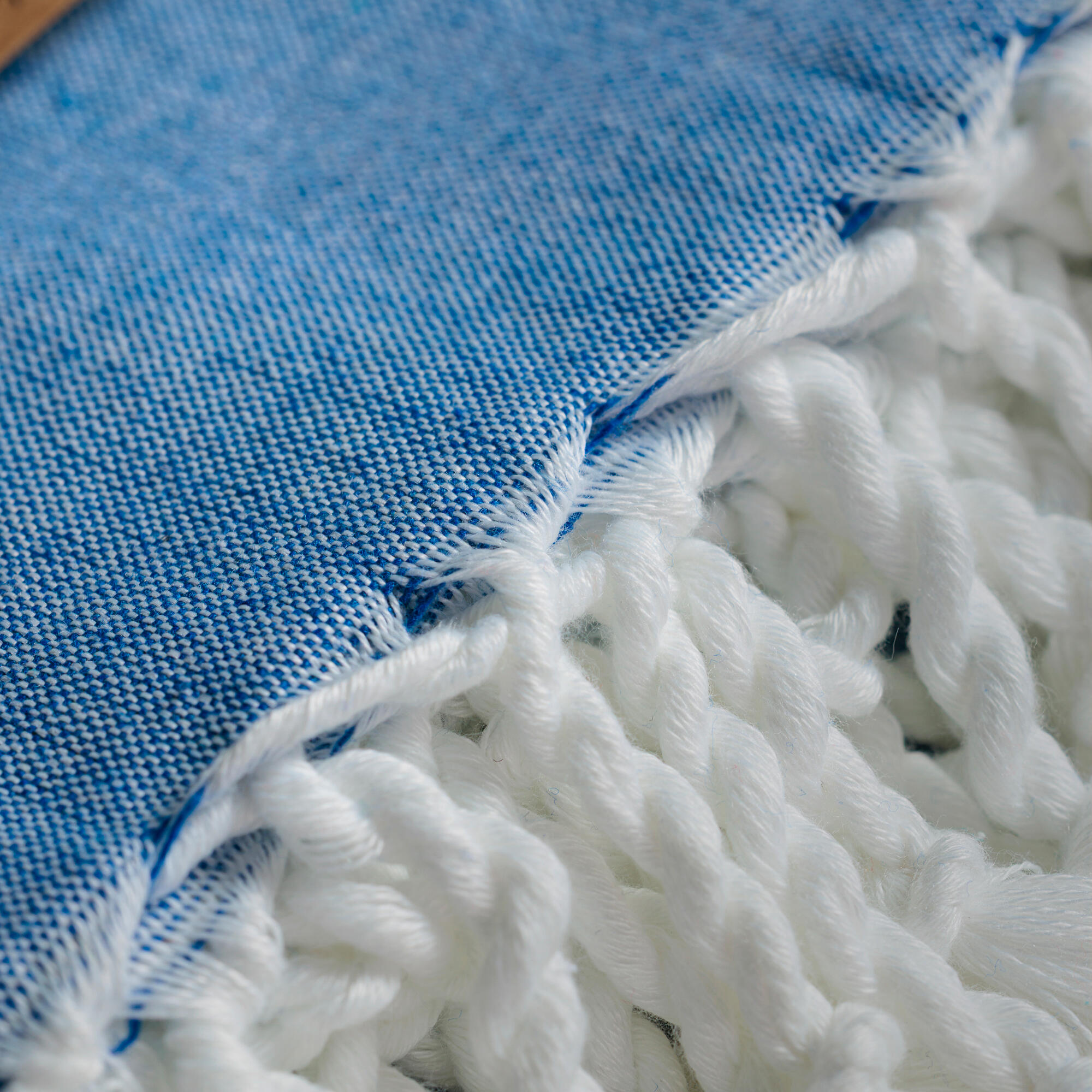 Telo mare maxi 200x200 cm a righe blu 5/6