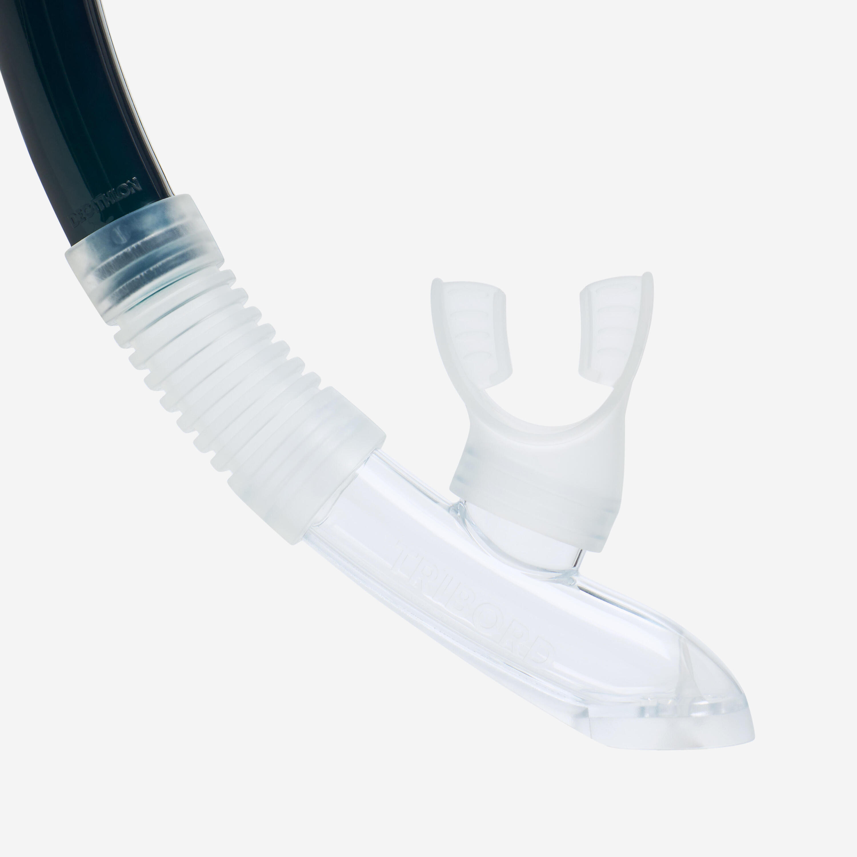 Diving snorkel with valve, 100 dark grey 3/5