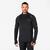 T-shirt manches longues demi zip chaud Homme, Kiprun run 500 warm noir